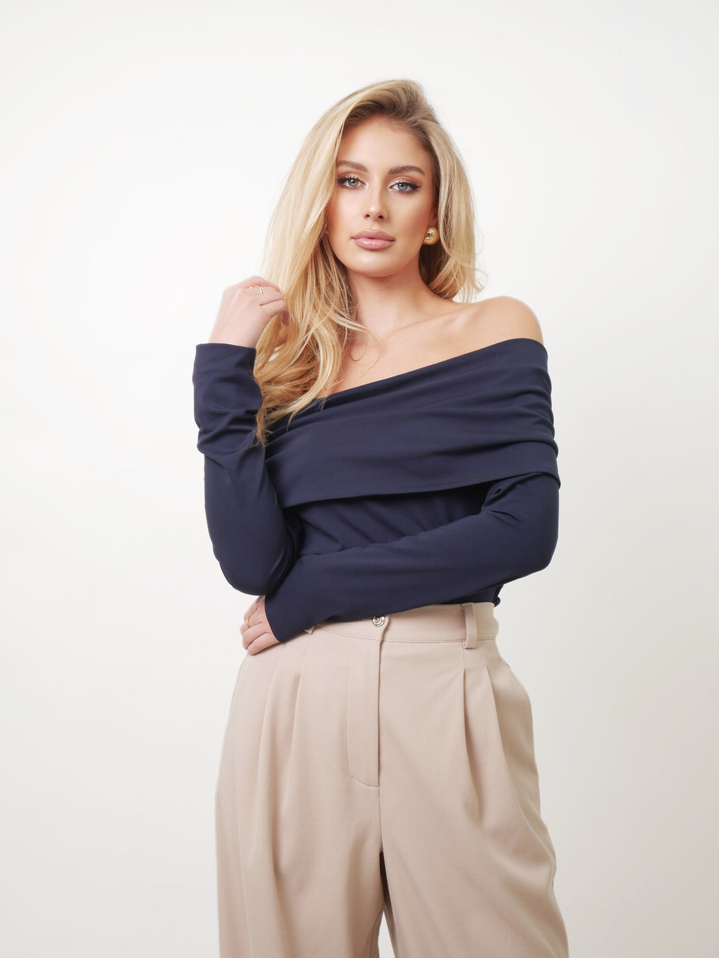 Kalhoty "Wide" pale beige