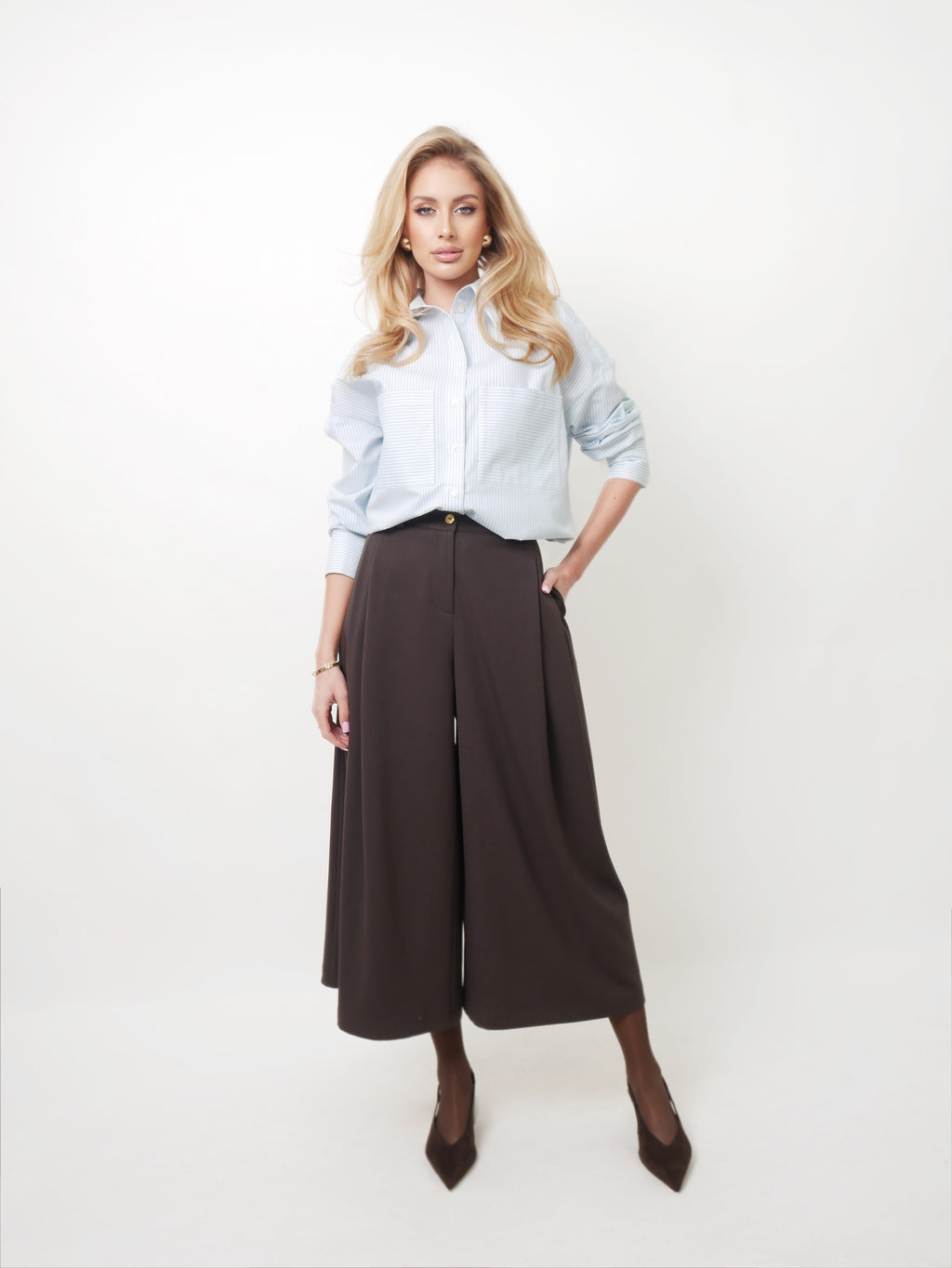 Košile oversized "Stripes" light blue