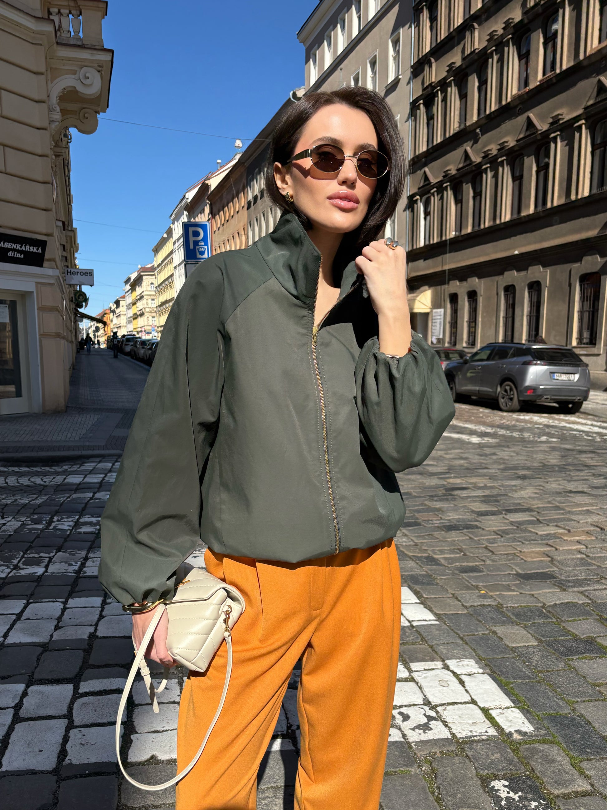 Větrovka "Oversized" khaki grey