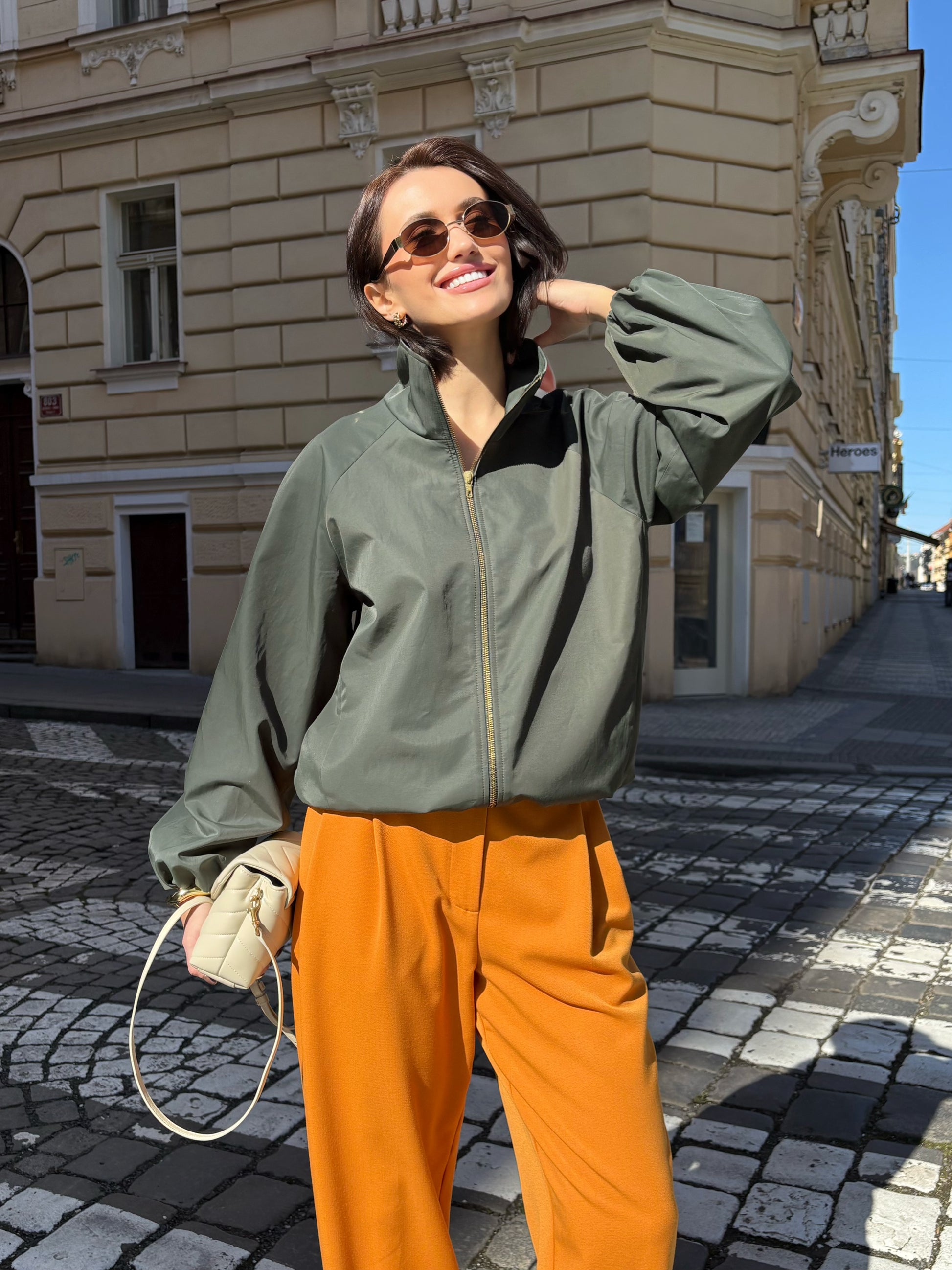 Větrovka "Oversized" khaki grey