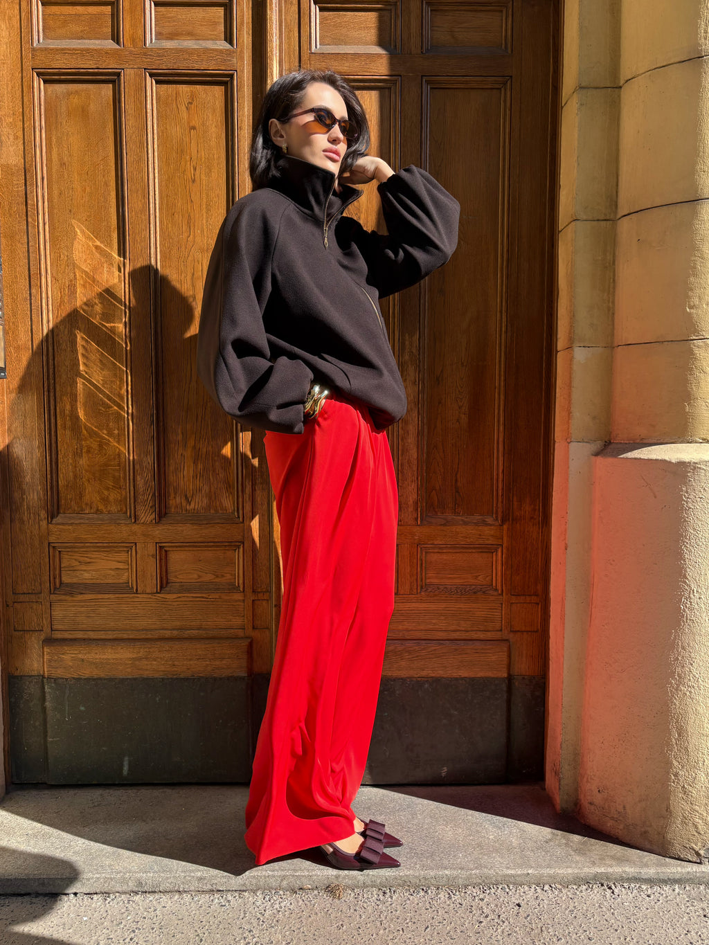 Kalhoty "Pallazzo" red