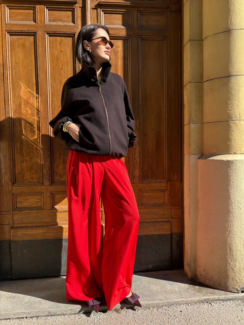 Kalhoty "Pallazzo" red