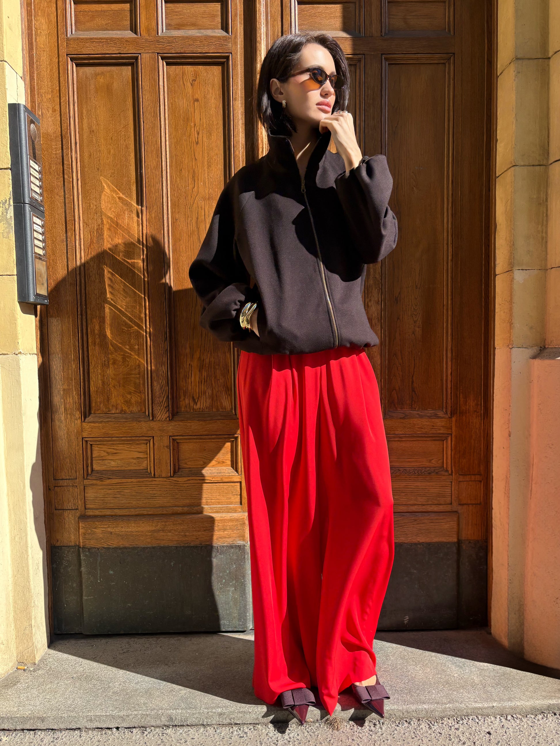 Kalhoty "Pallazzo" red