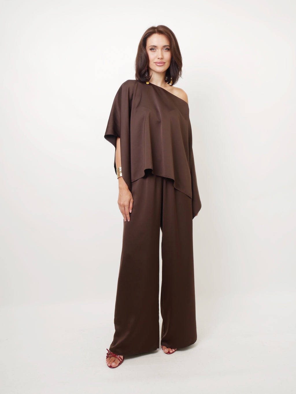 Kalhoty "Silky straight" dark chocolate