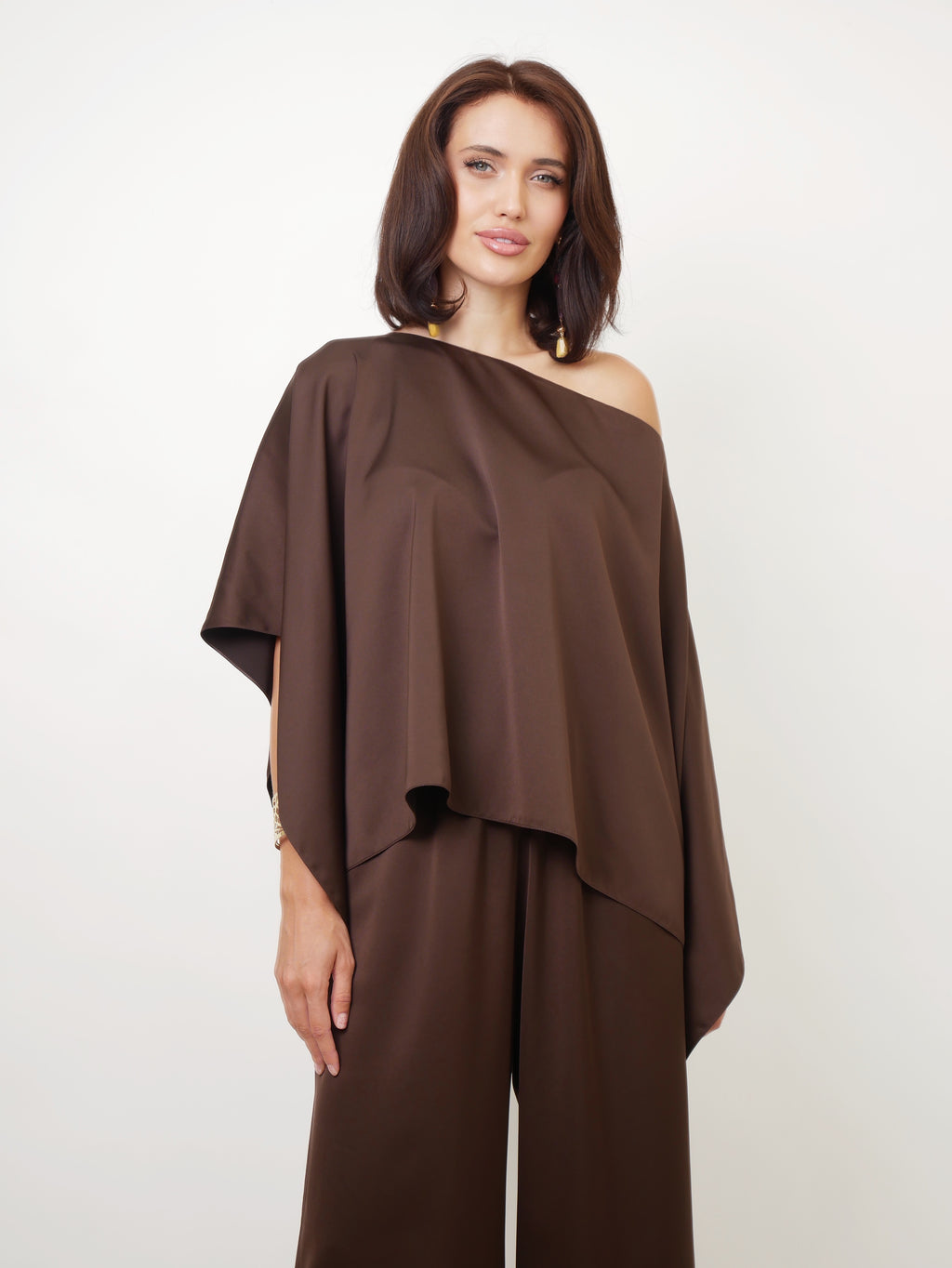 Kalhoty "Silky straight" dark chocolate