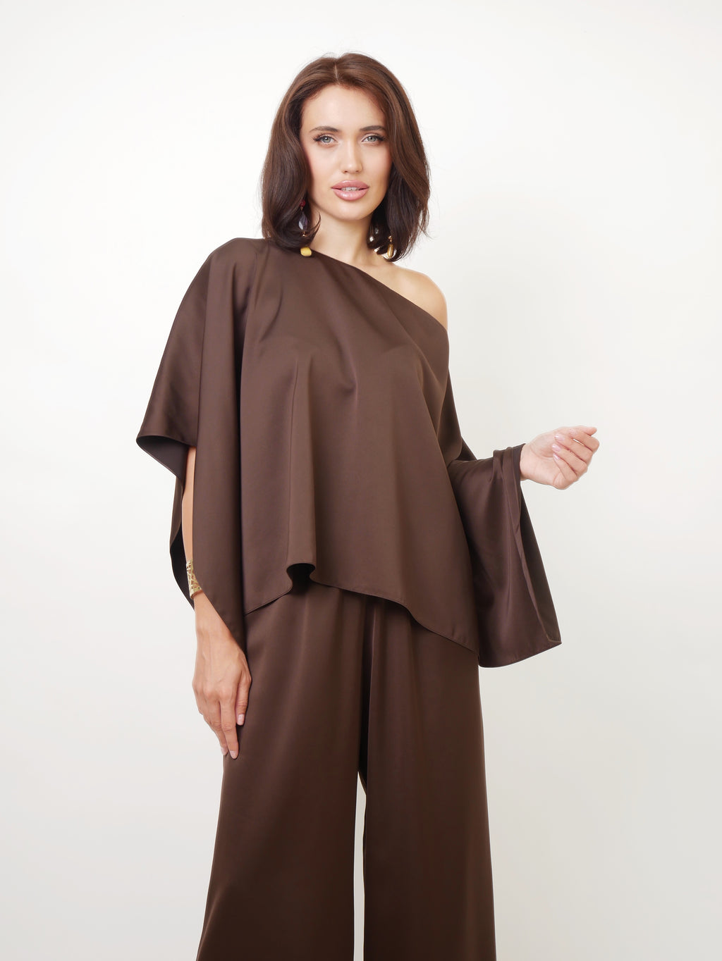 Kalhoty "Silky straight" dark chocolate