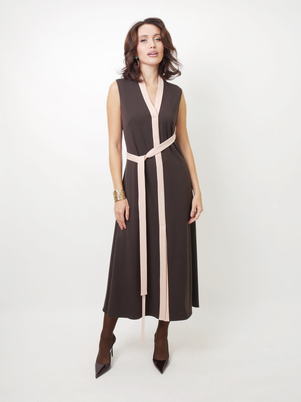 Šaty "Laima" brown-pink