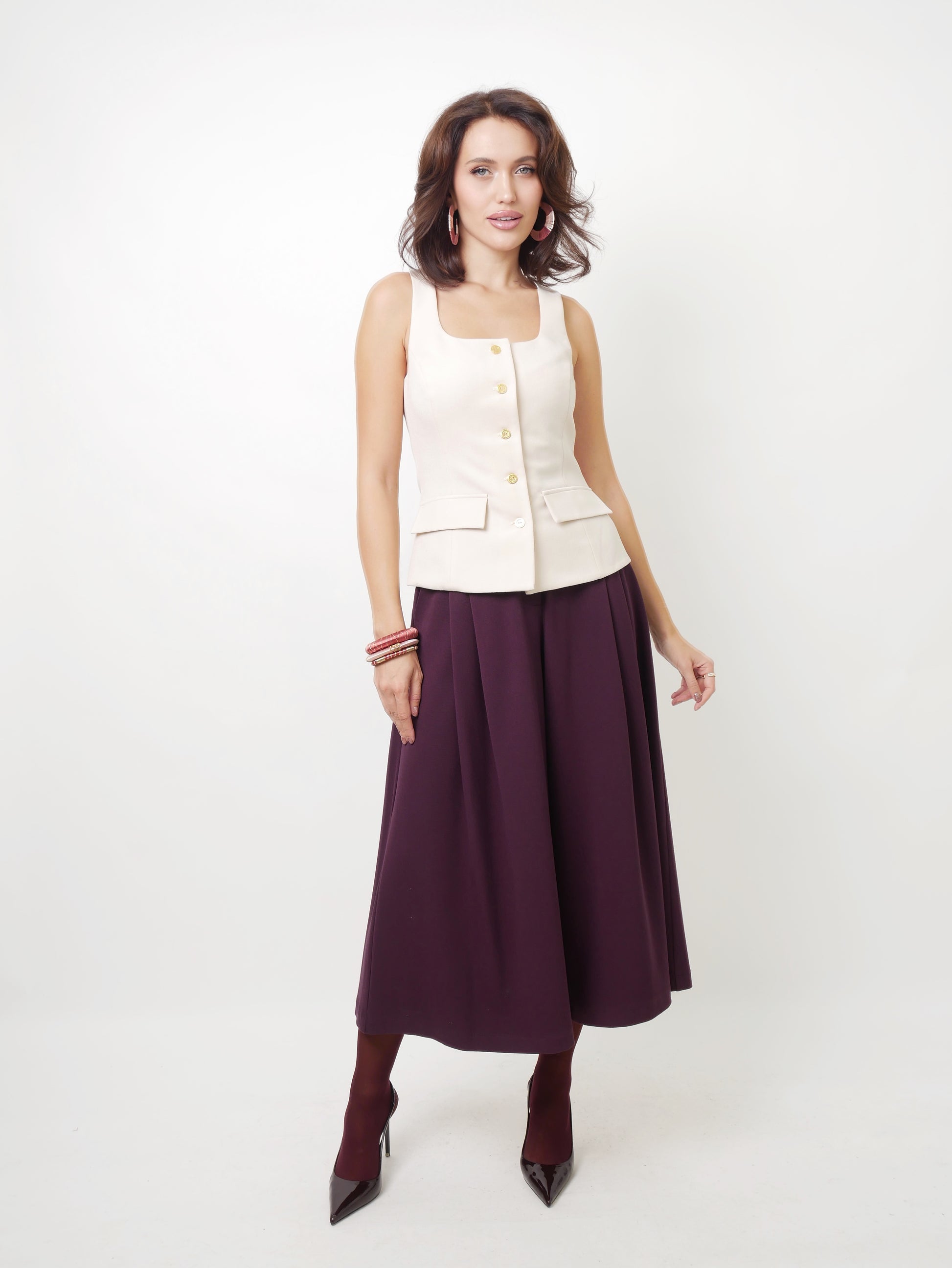 Kalhotová sukně "Dark lilac"
