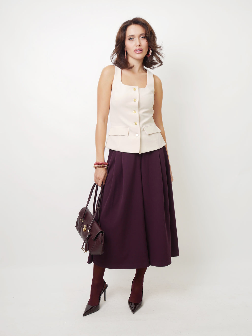 Kalhotová sukně "Dark lilac"
