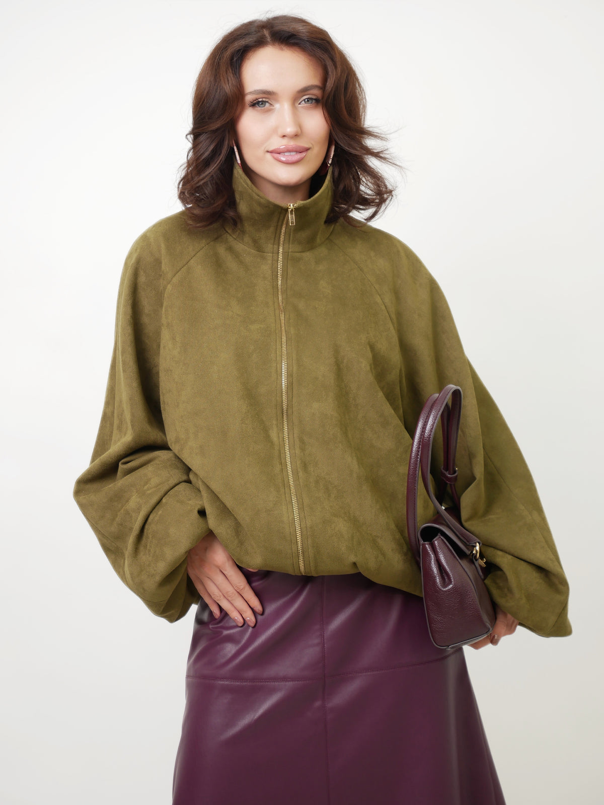 Sukně "Eco leather" lilac