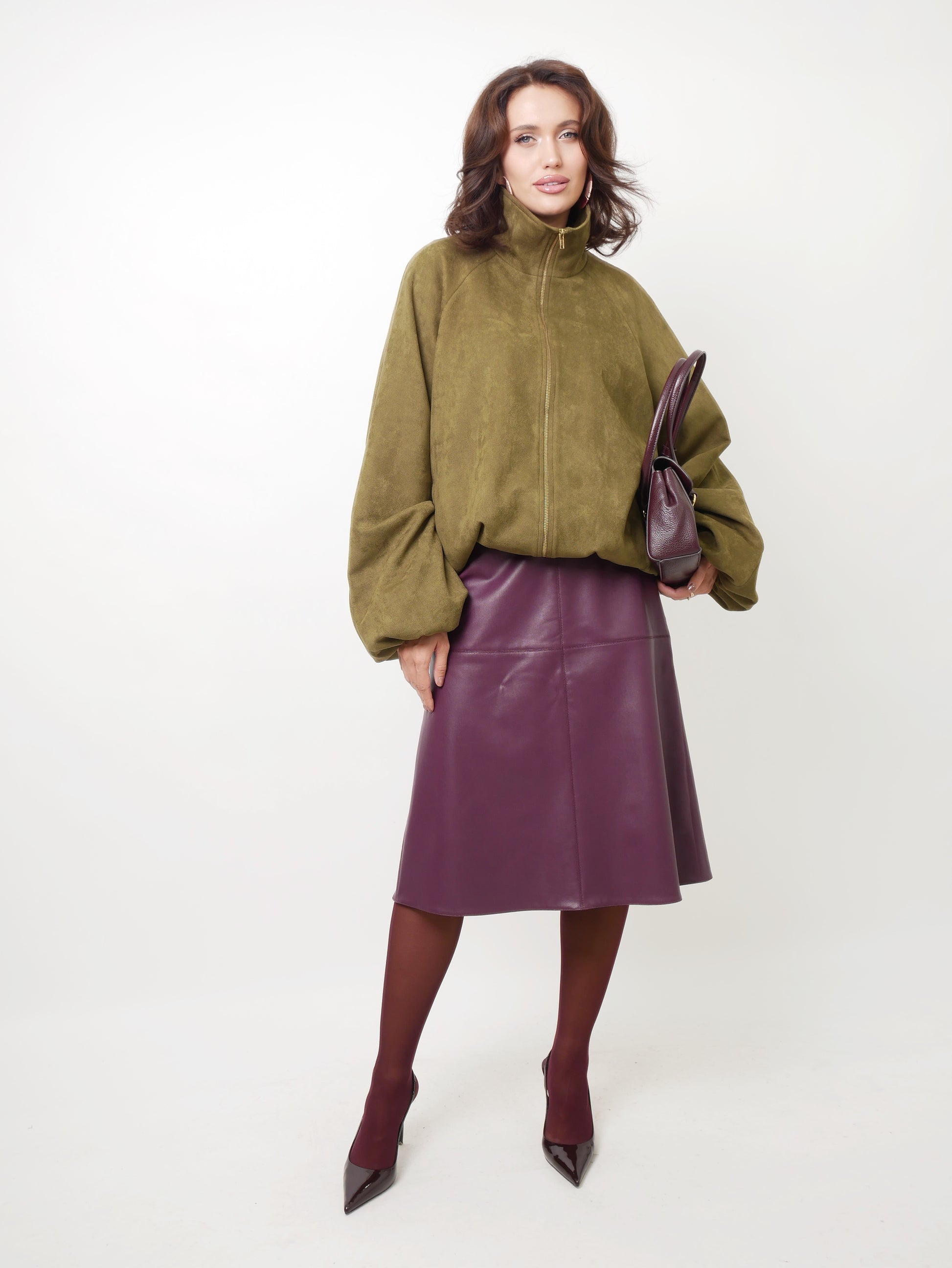 Sukně "Eco leather" lilac