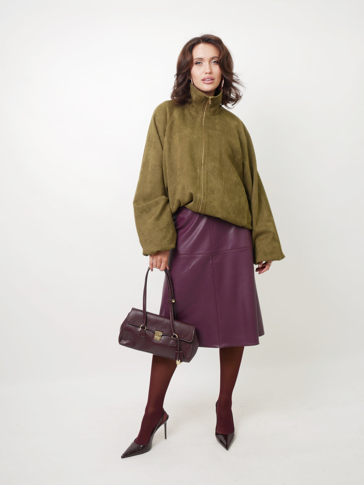 Sukně "Eco leather" lilac