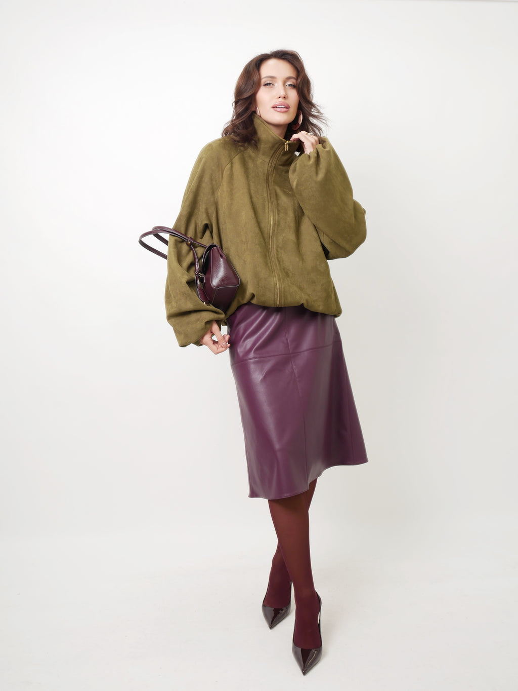 Bunda "Oversized eco suede" pistachio