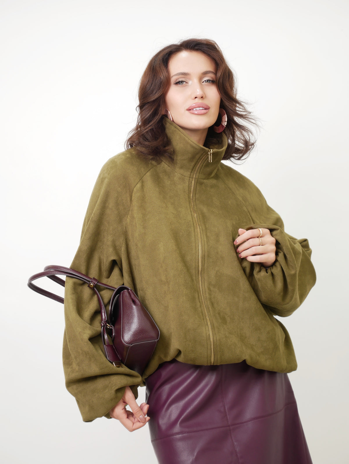 Sukně "Eco leather" lilac