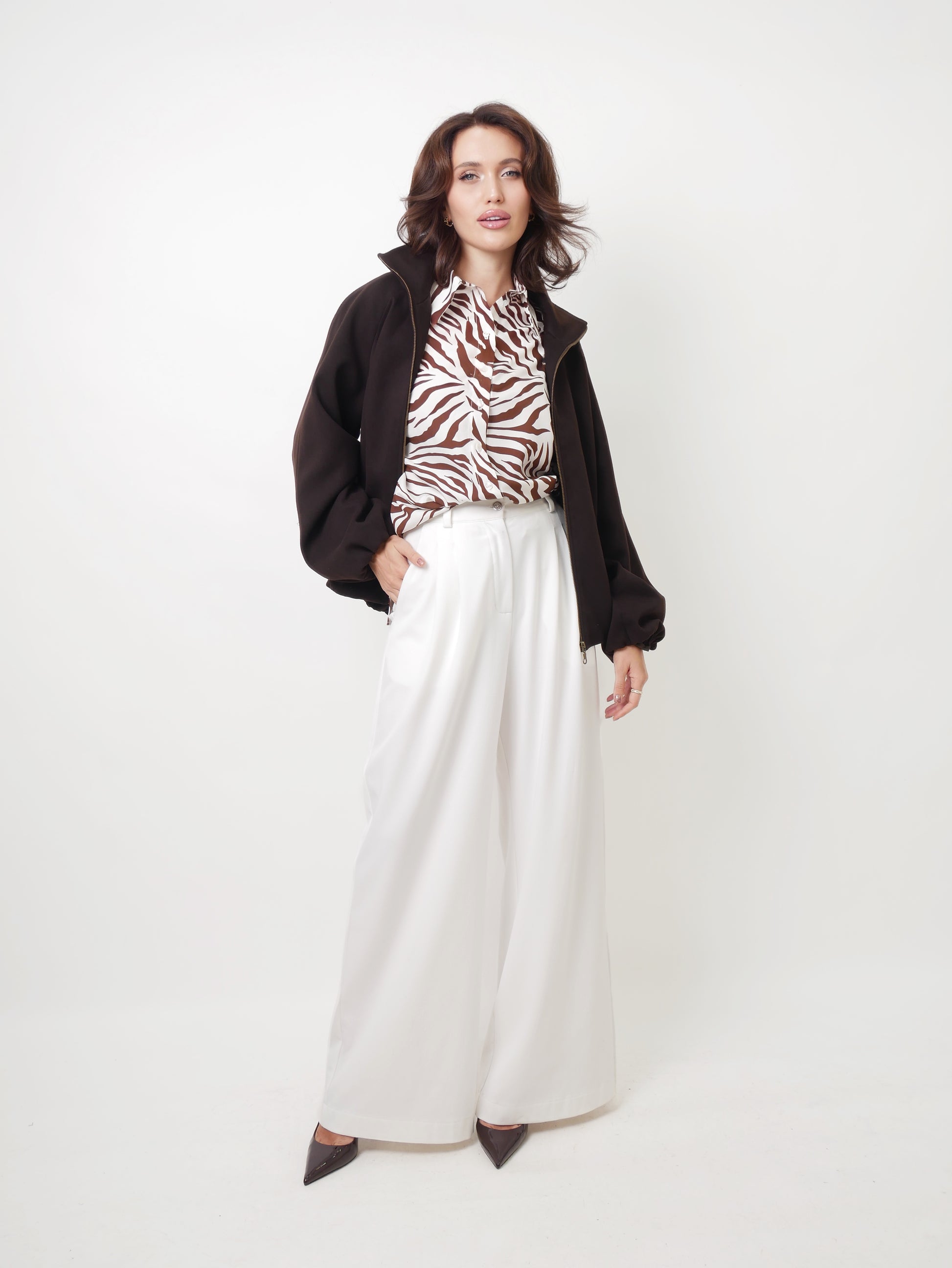 Košile oversized "Brown geo"