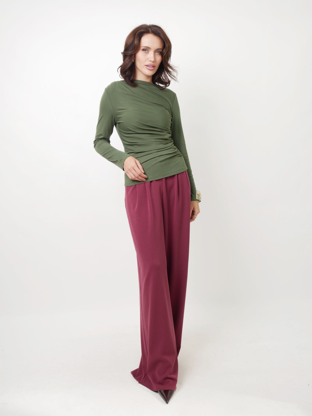 Kalhoty "Wide" bordo