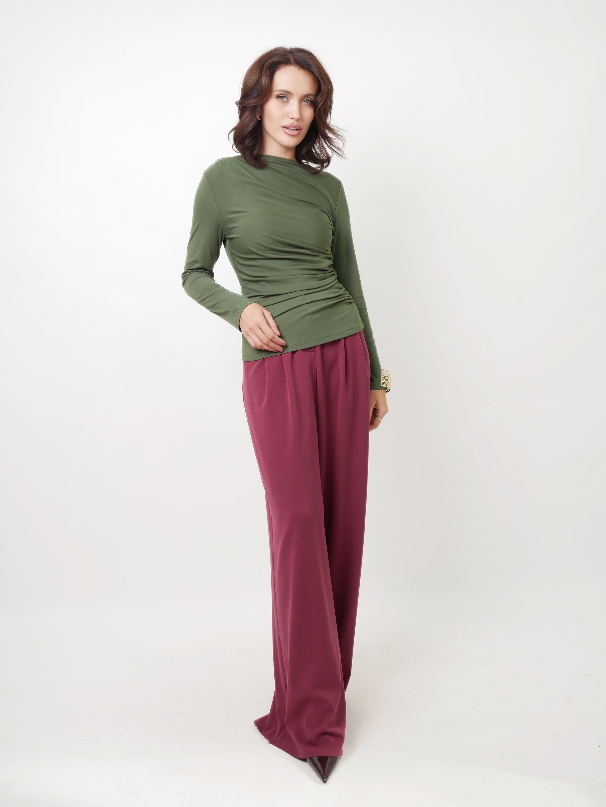 Kalhoty "Wide" bordo