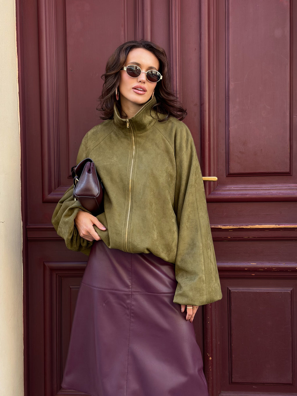 Bunda "Oversized eco suede" pistachio