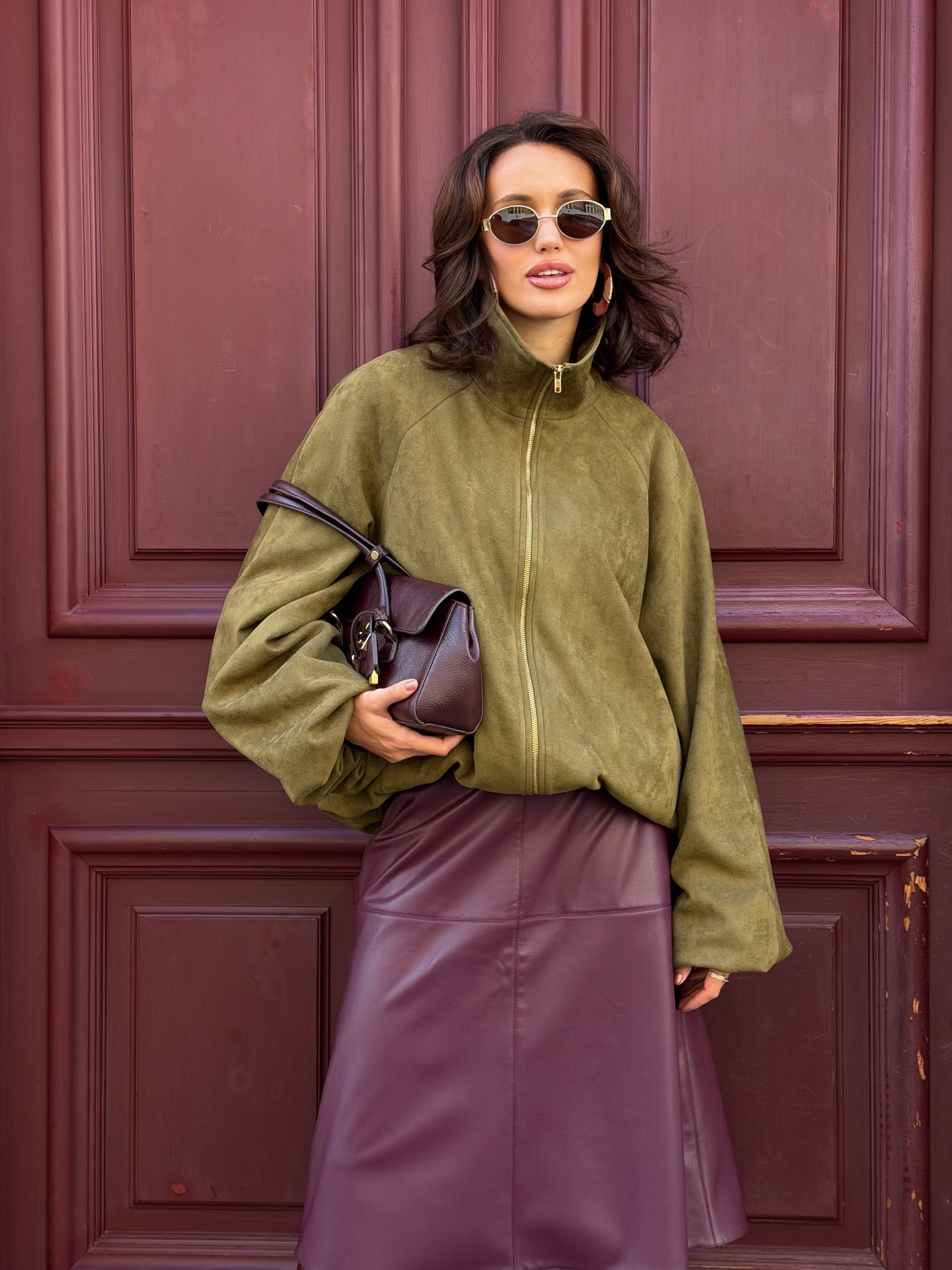 Bunda "Oversized eco suede" pistachio