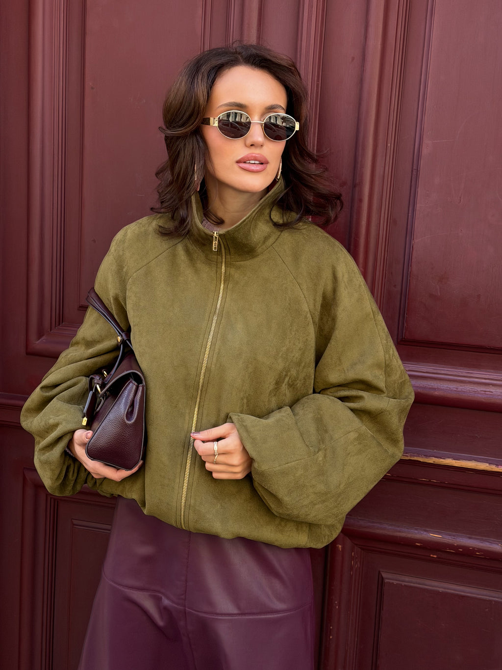 Bunda "Oversized eco suede" pistachio