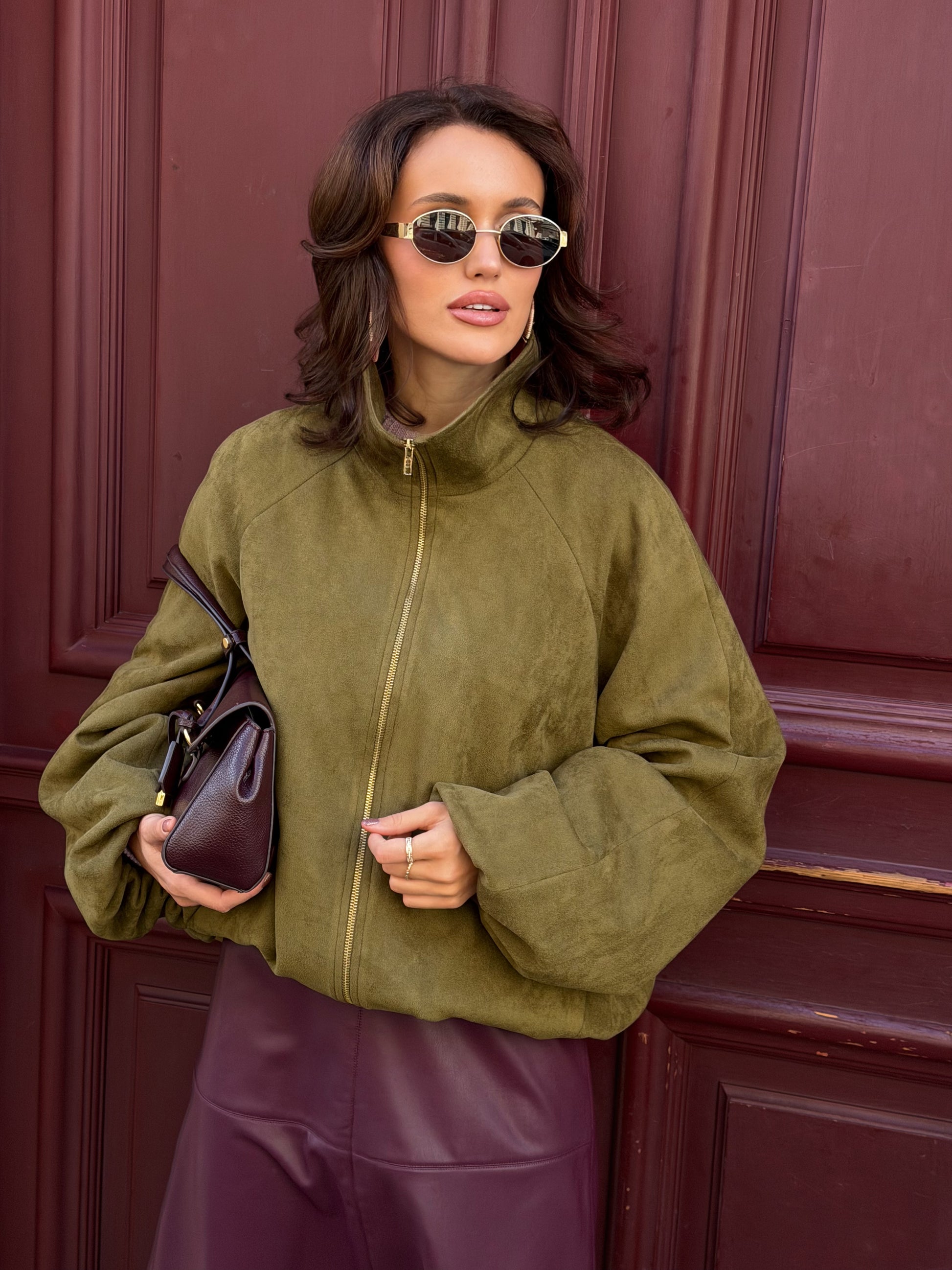 Bunda "Oversized eco suede" pistachio