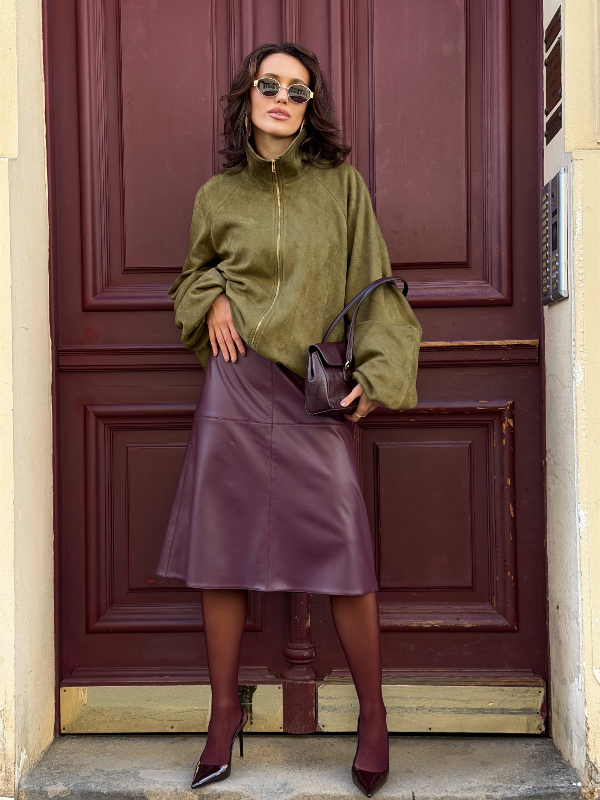 Bunda "Oversized eco suede" pistachio