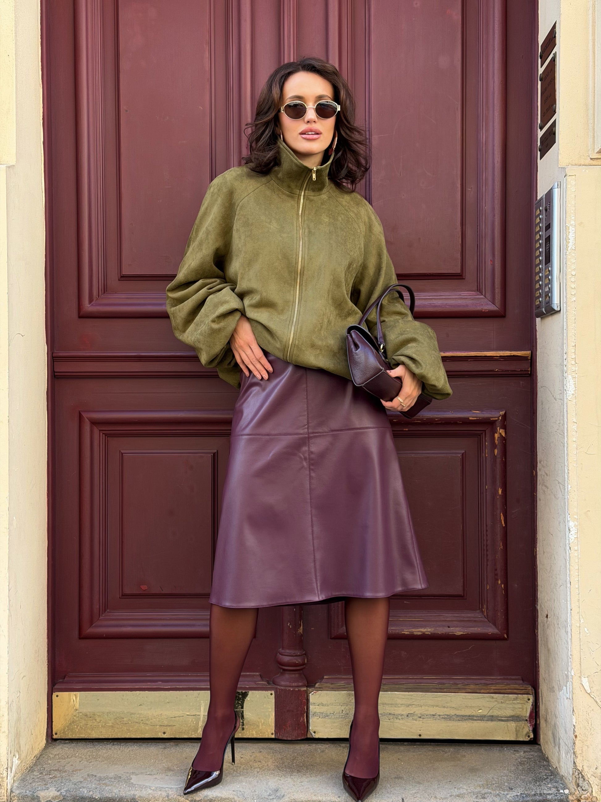 Bunda "Oversized eco suede" pistachio
