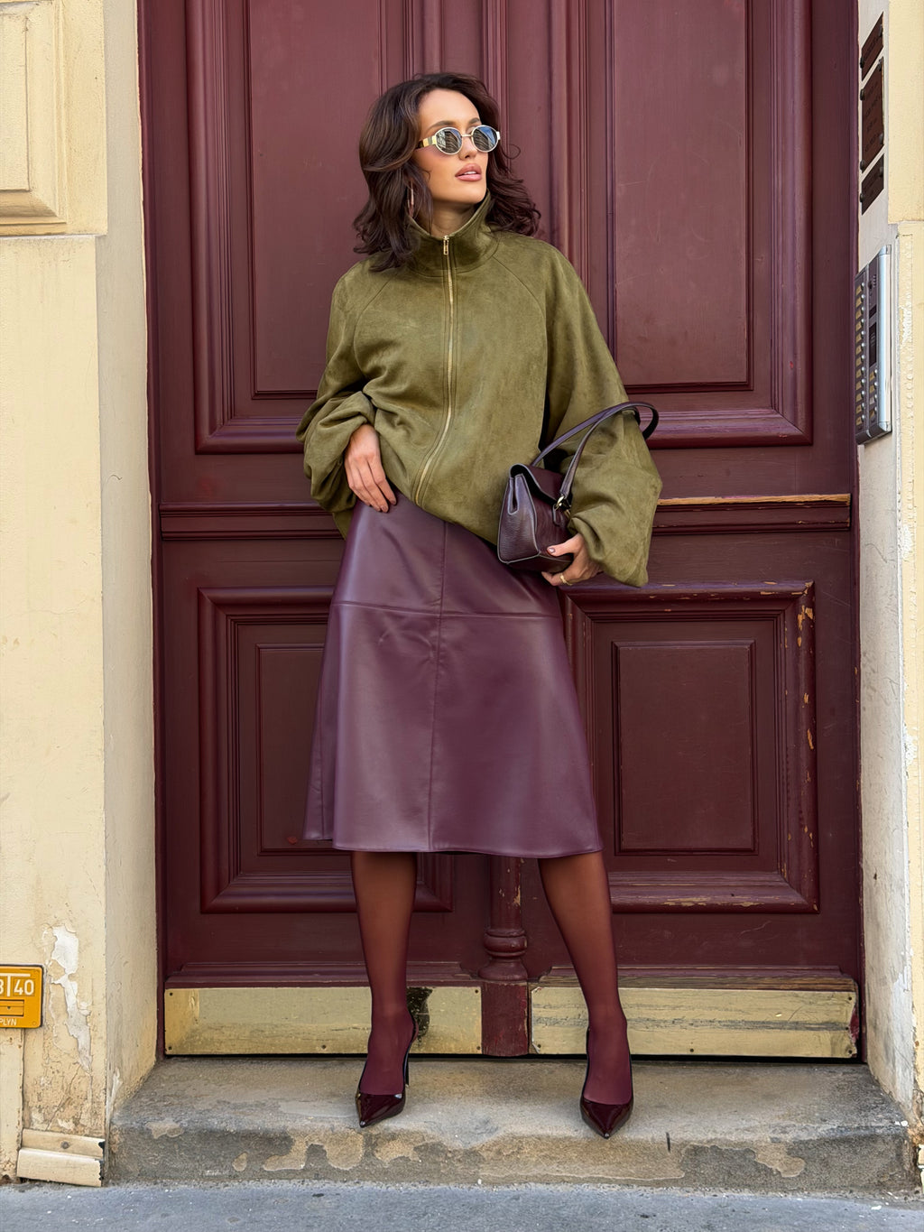Bunda "Oversized eco suede" pistachio