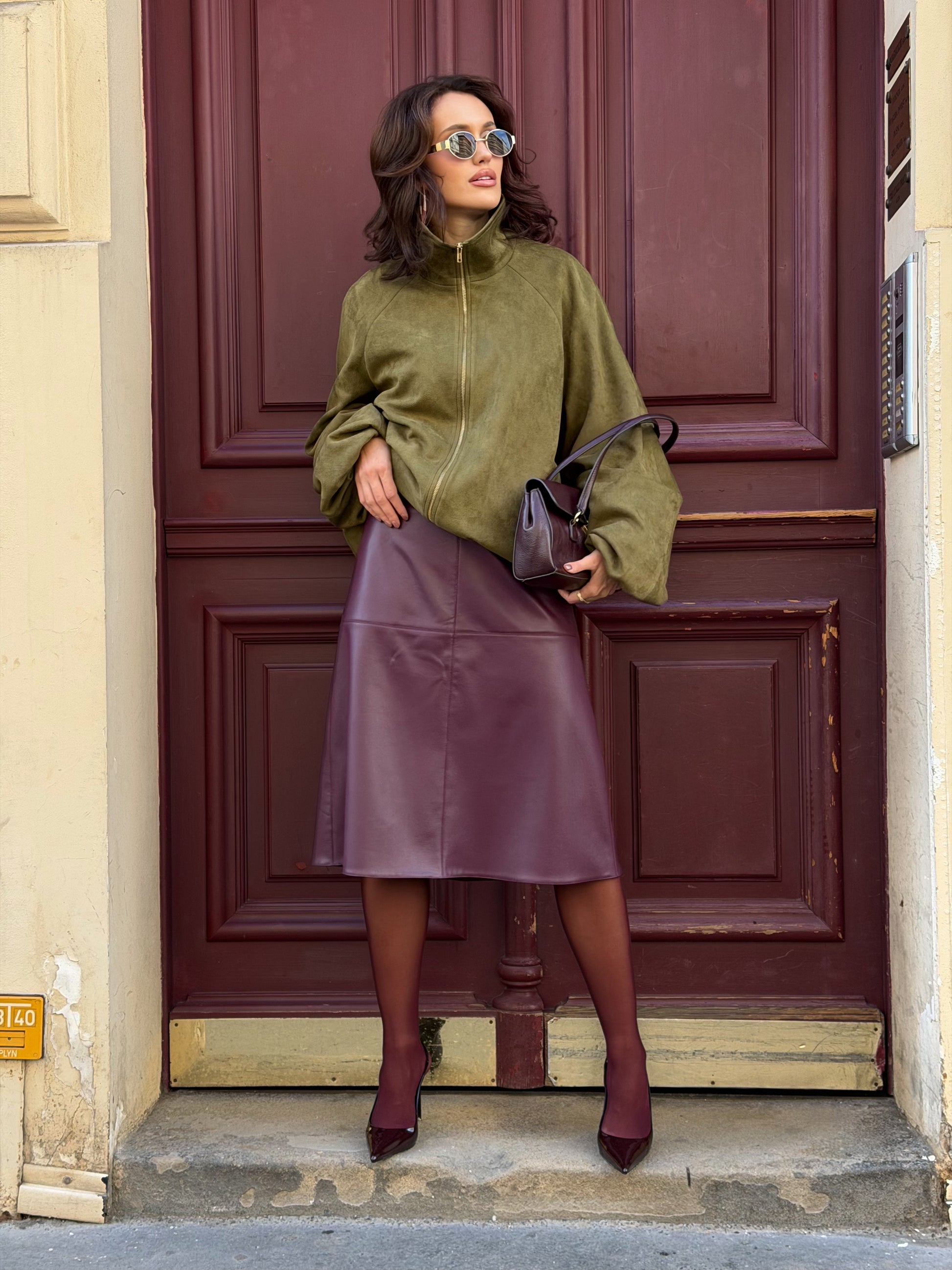 Bunda "Oversized eco suede" pistachio