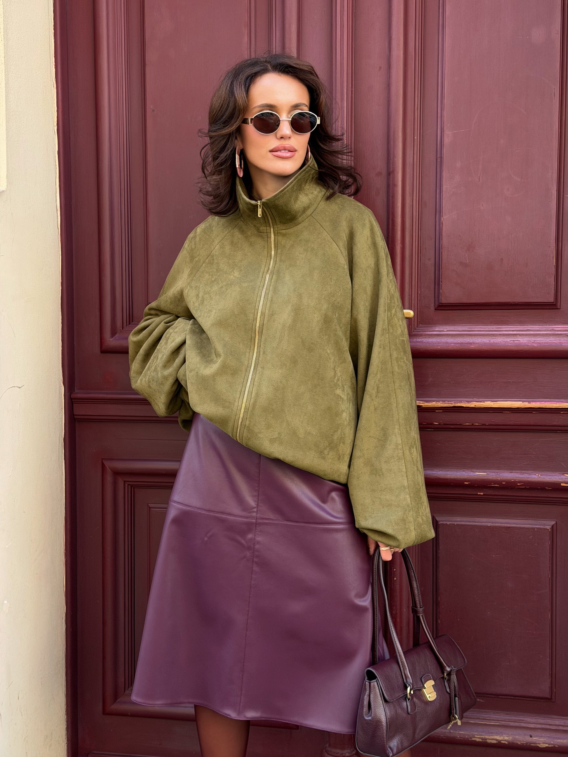 Bunda "Oversized eco suede" pistachio