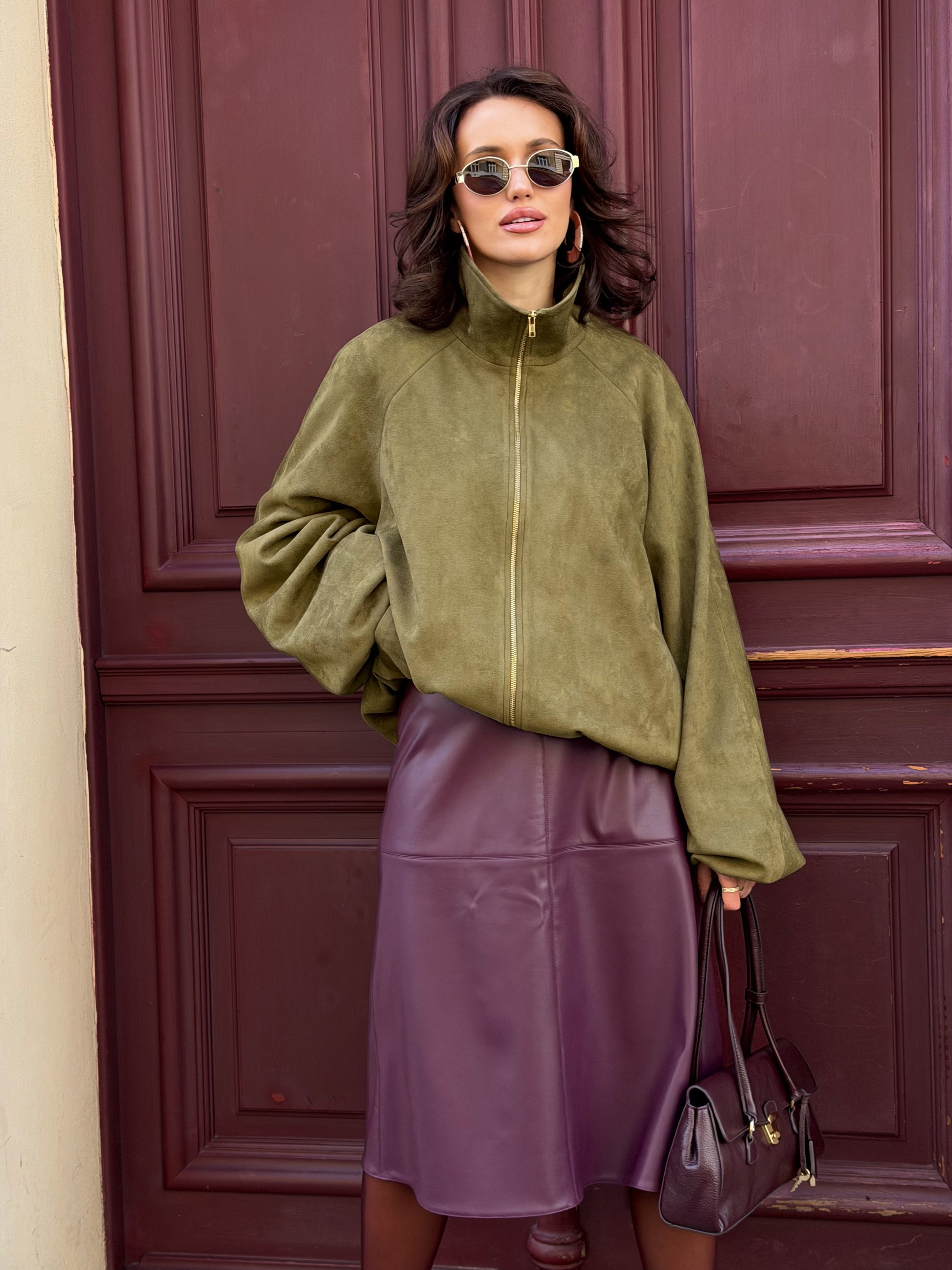 Bunda "Oversized eco suede" pistachio
