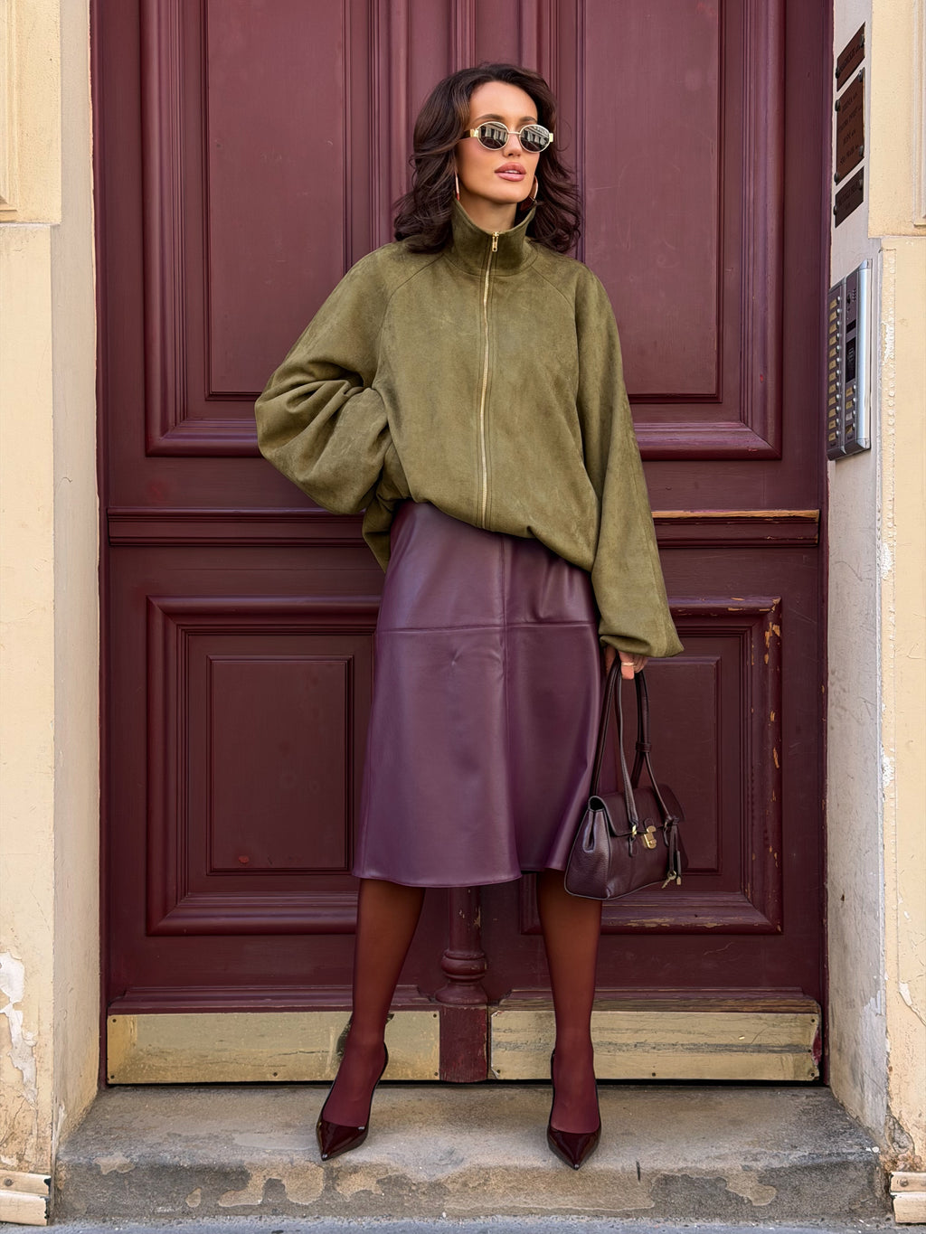 Bunda "Oversized eco suede" pistachio