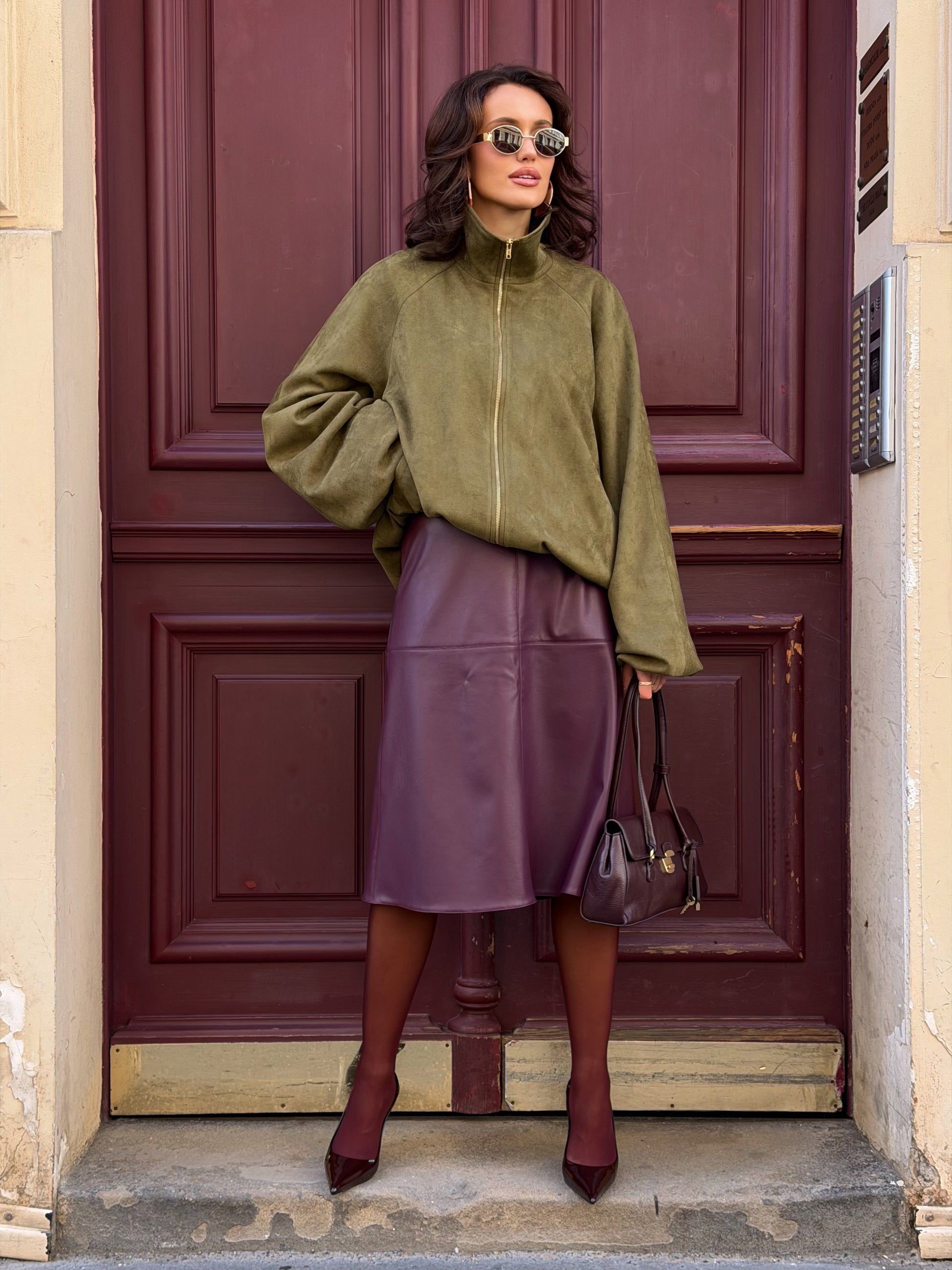 Bunda "Oversized eco suede" pistachio