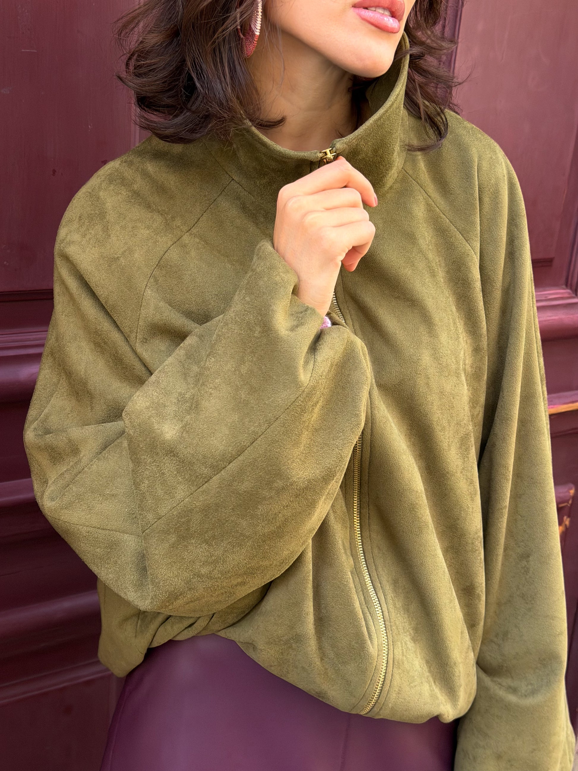 Bunda "Oversized eco suede" pistachio