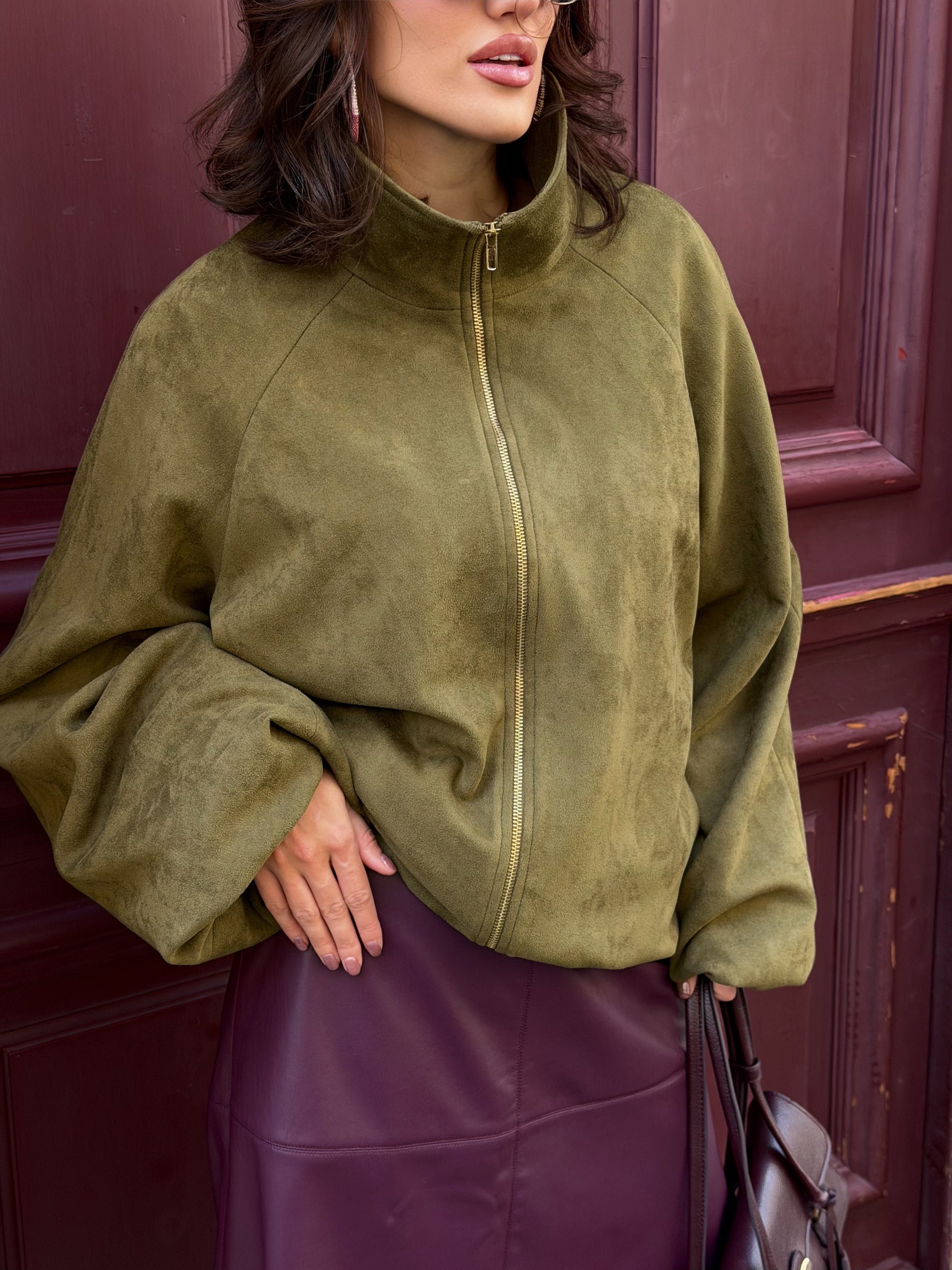 Bunda "Oversized eco suede" pistachio