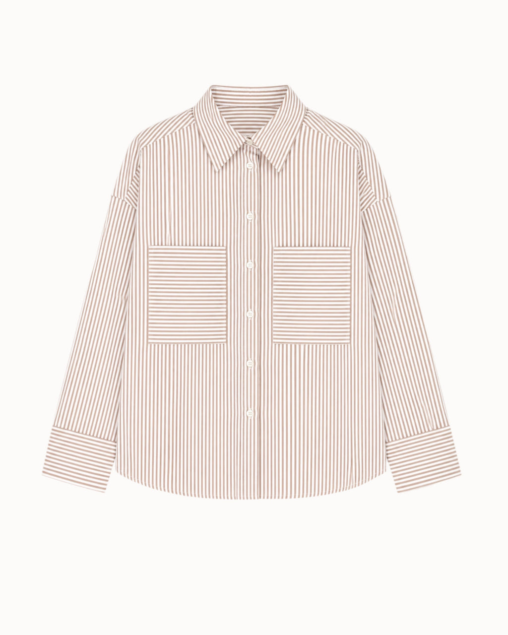 Košile oversized "Stripes" taupe