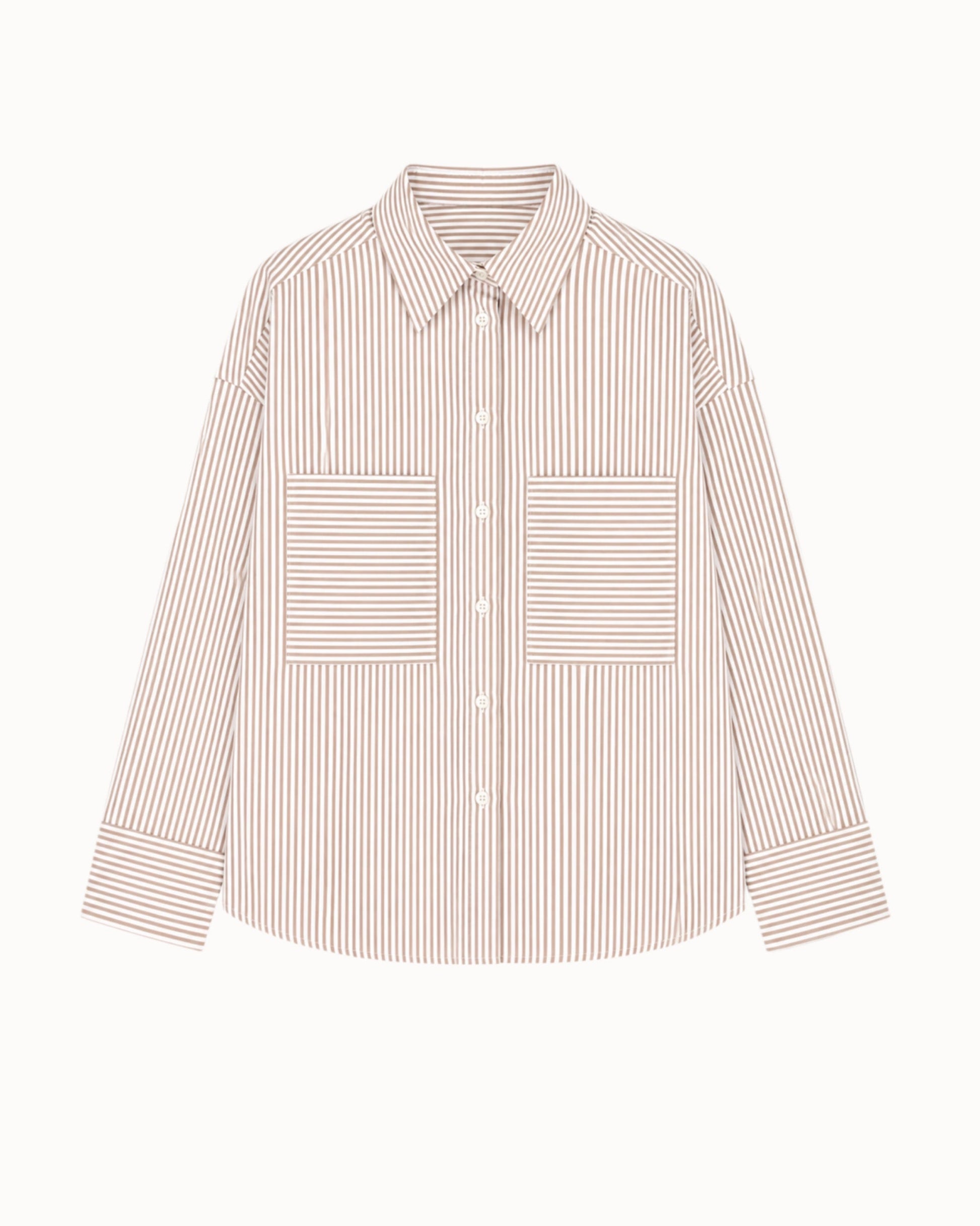 Košile oversized "Stripes" taupe
