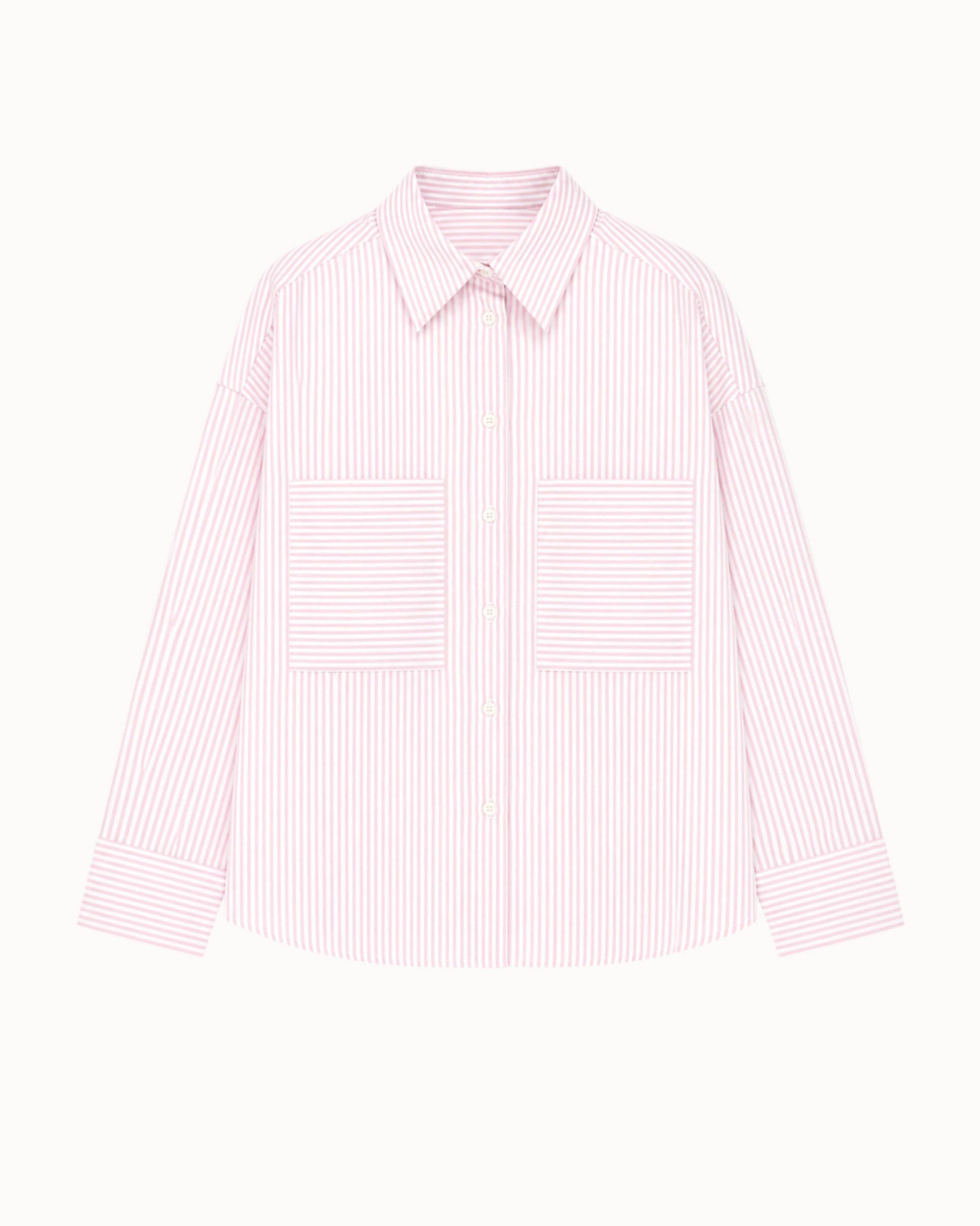 Košile oversized "Stripes" light pink