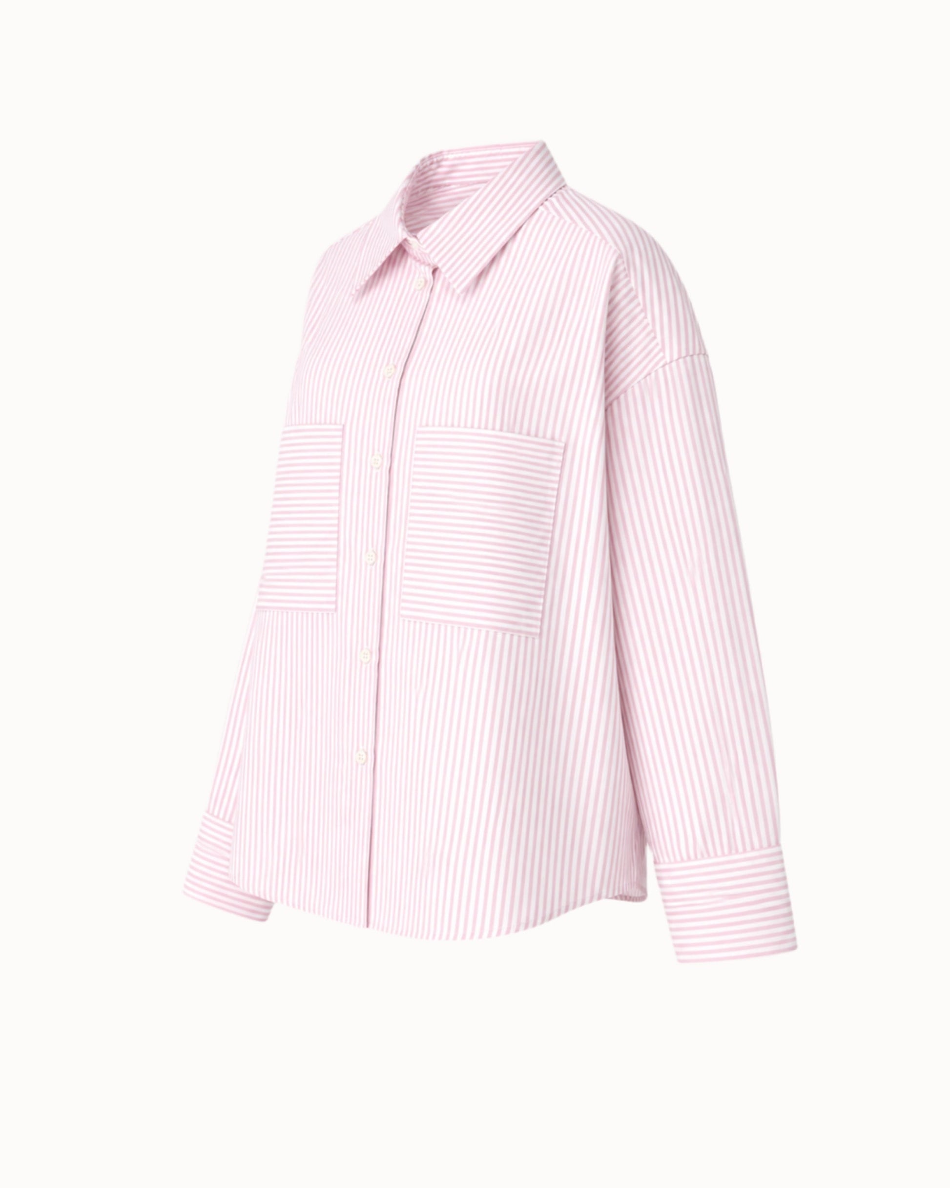 Košile oversized "Stripes" light pink