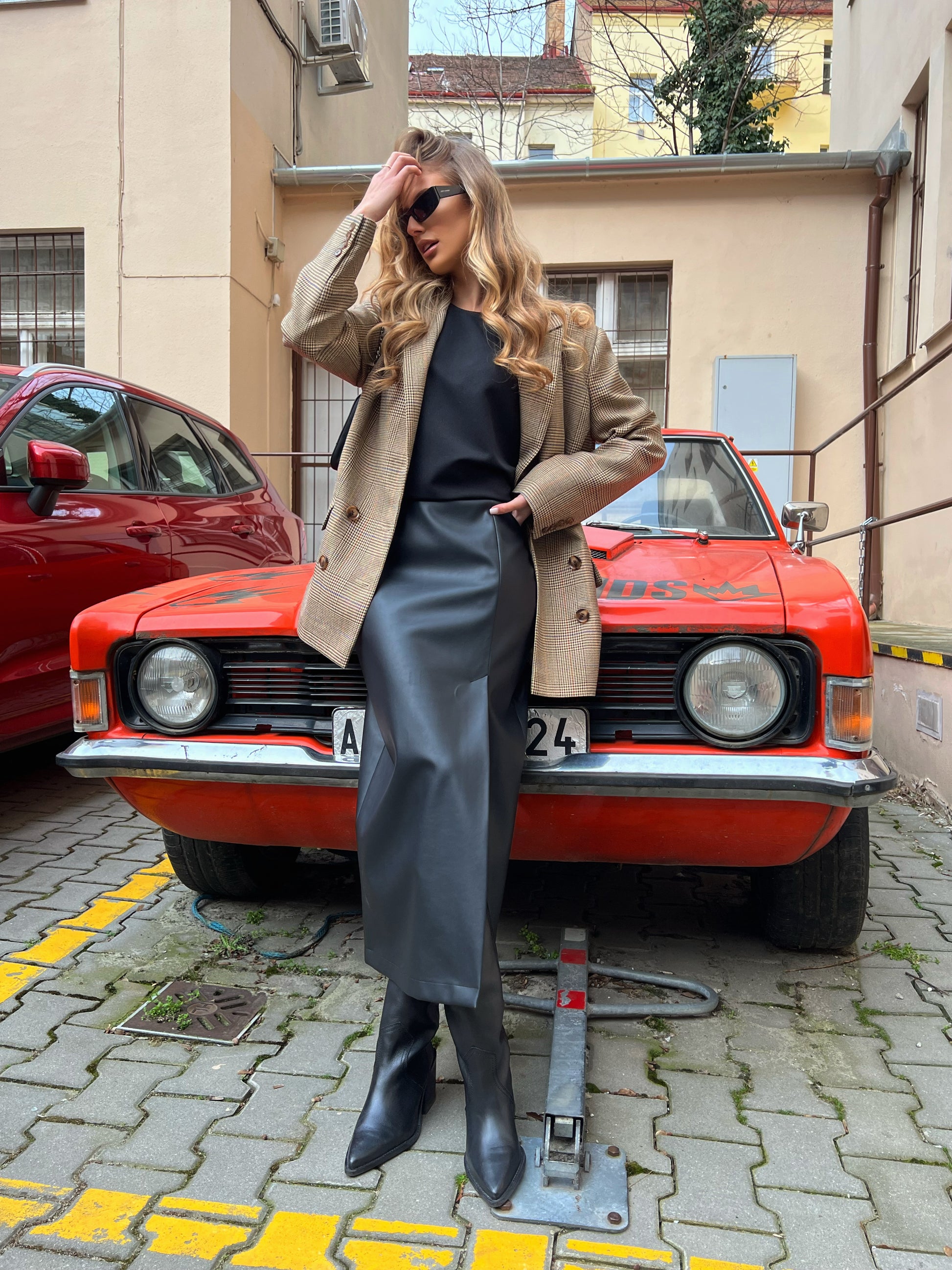 Sukně "Eco leather" black