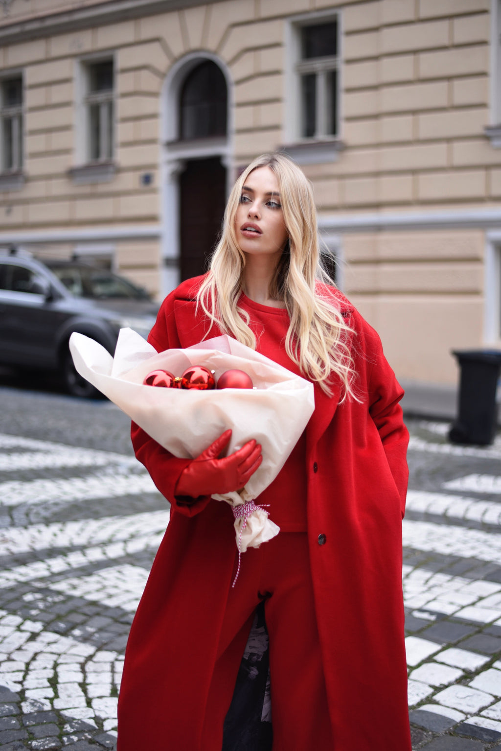 Kabát "Oversized" dark red