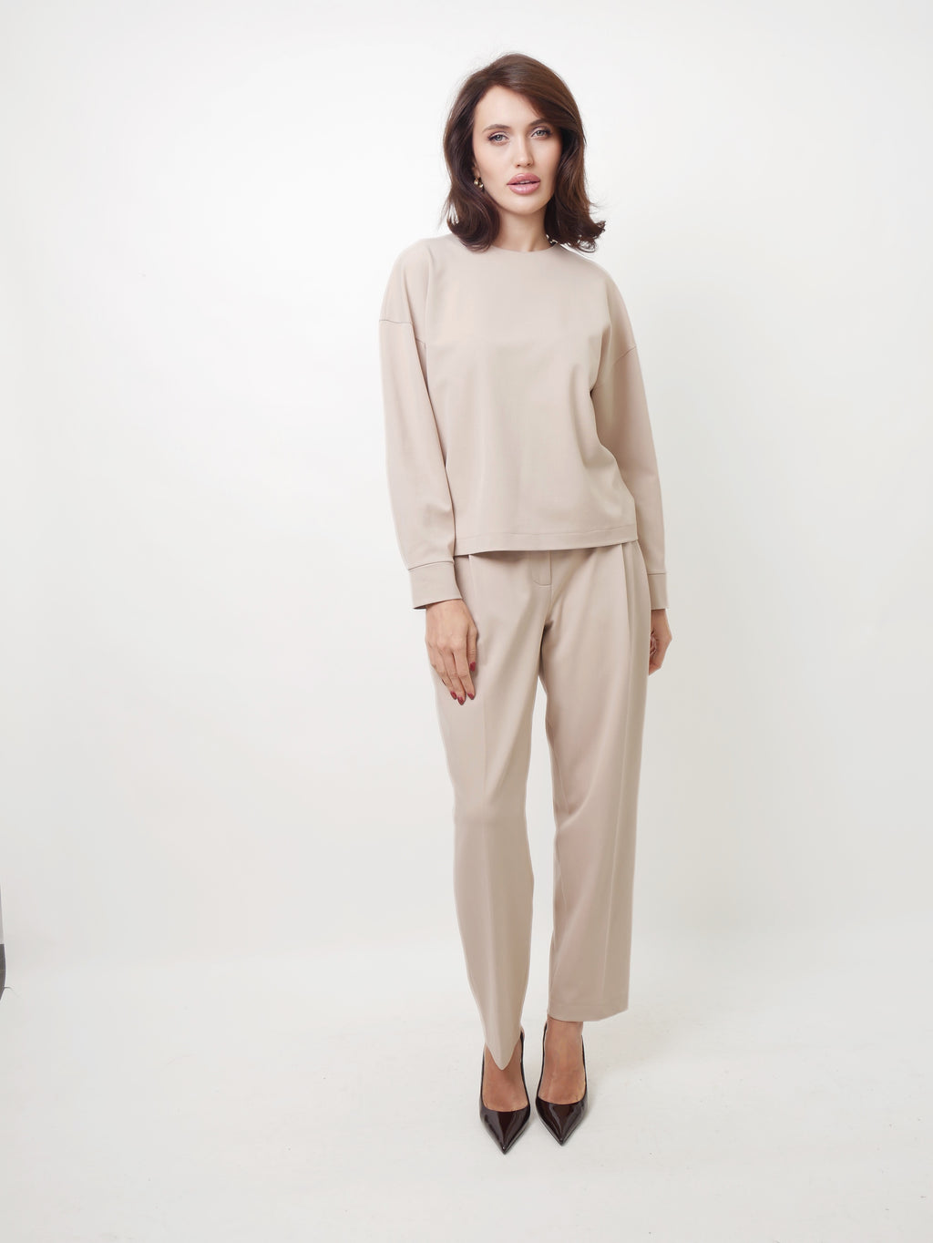 Cigaretové kalhoty pale beige