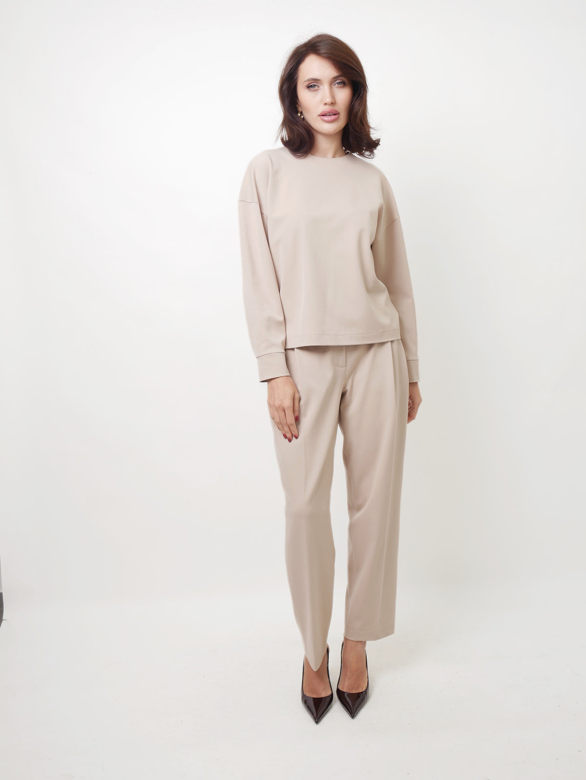 Cigaretové kalhoty pale beige
