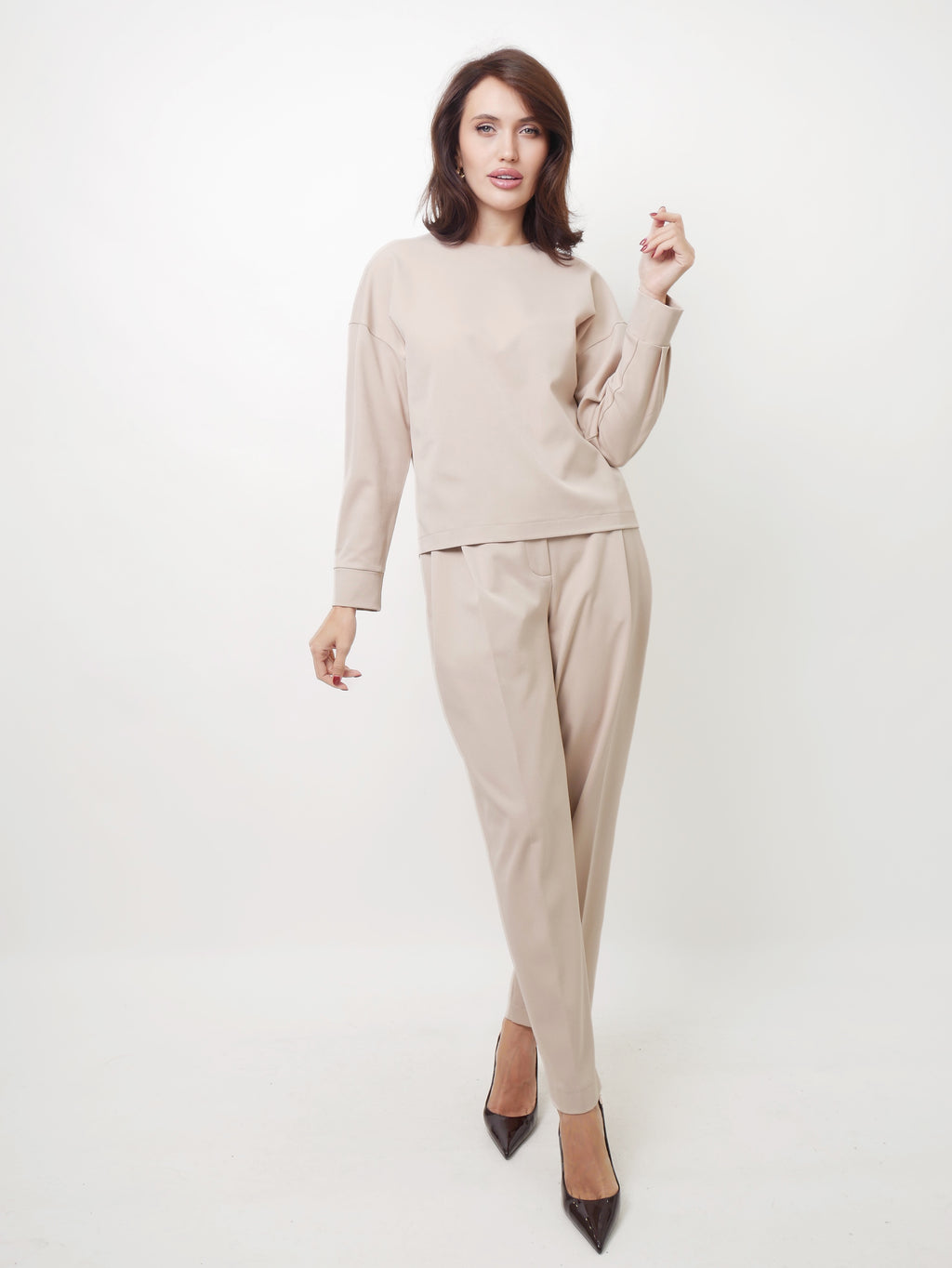 Cigaretové kalhoty pale beige