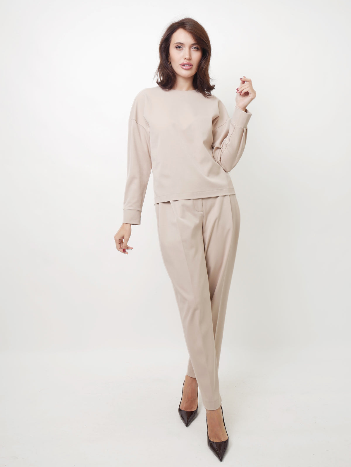 Cigaretové kalhoty pale beige