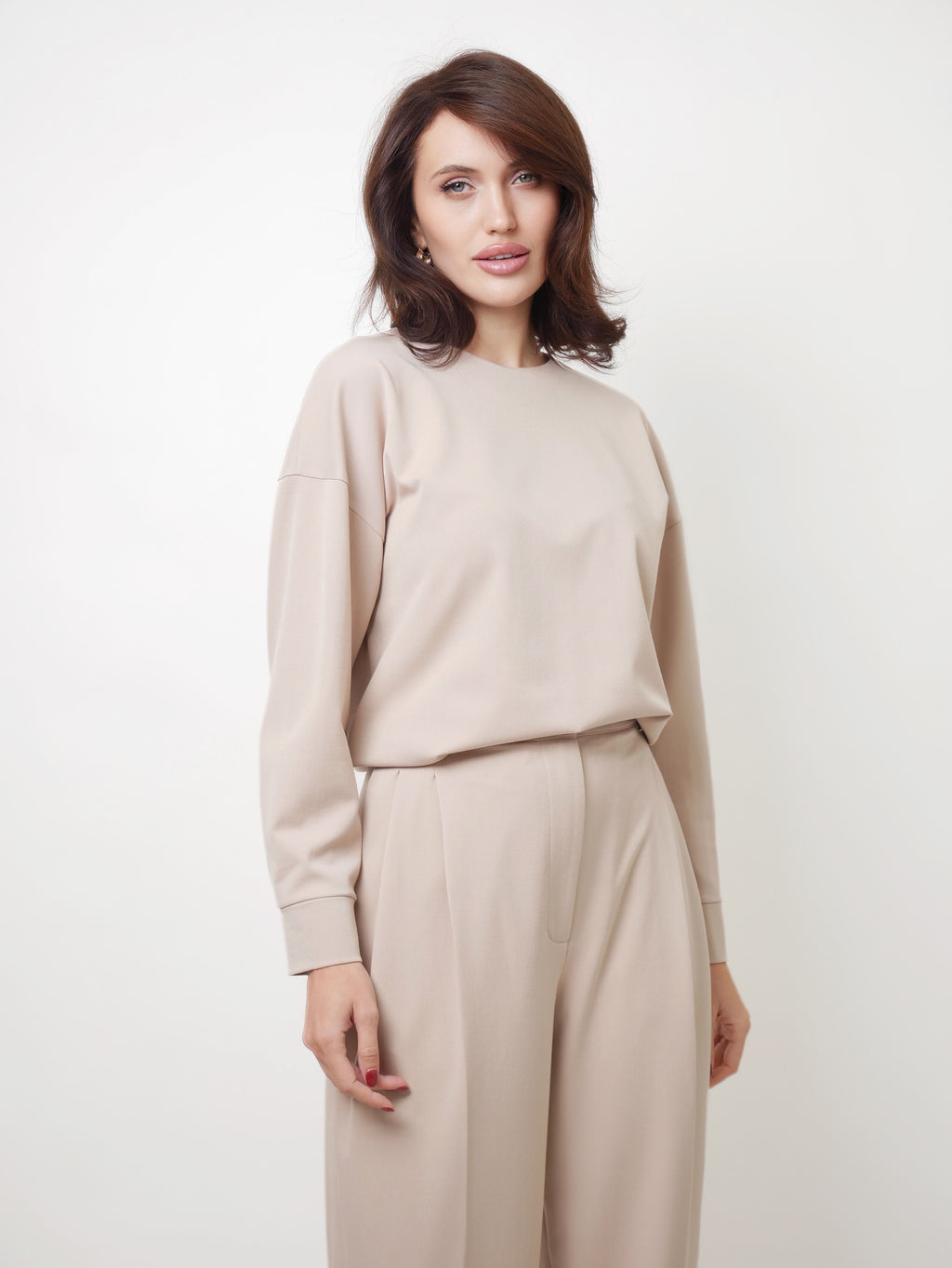 Cigaretové kalhoty pale beige
