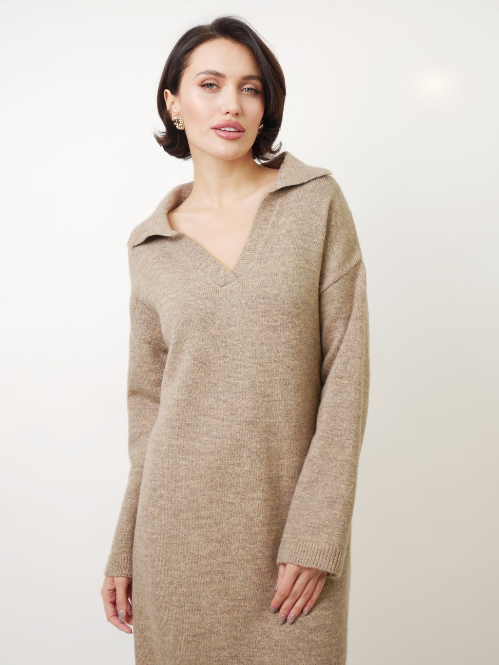 Šaty "Svetr" tobacco