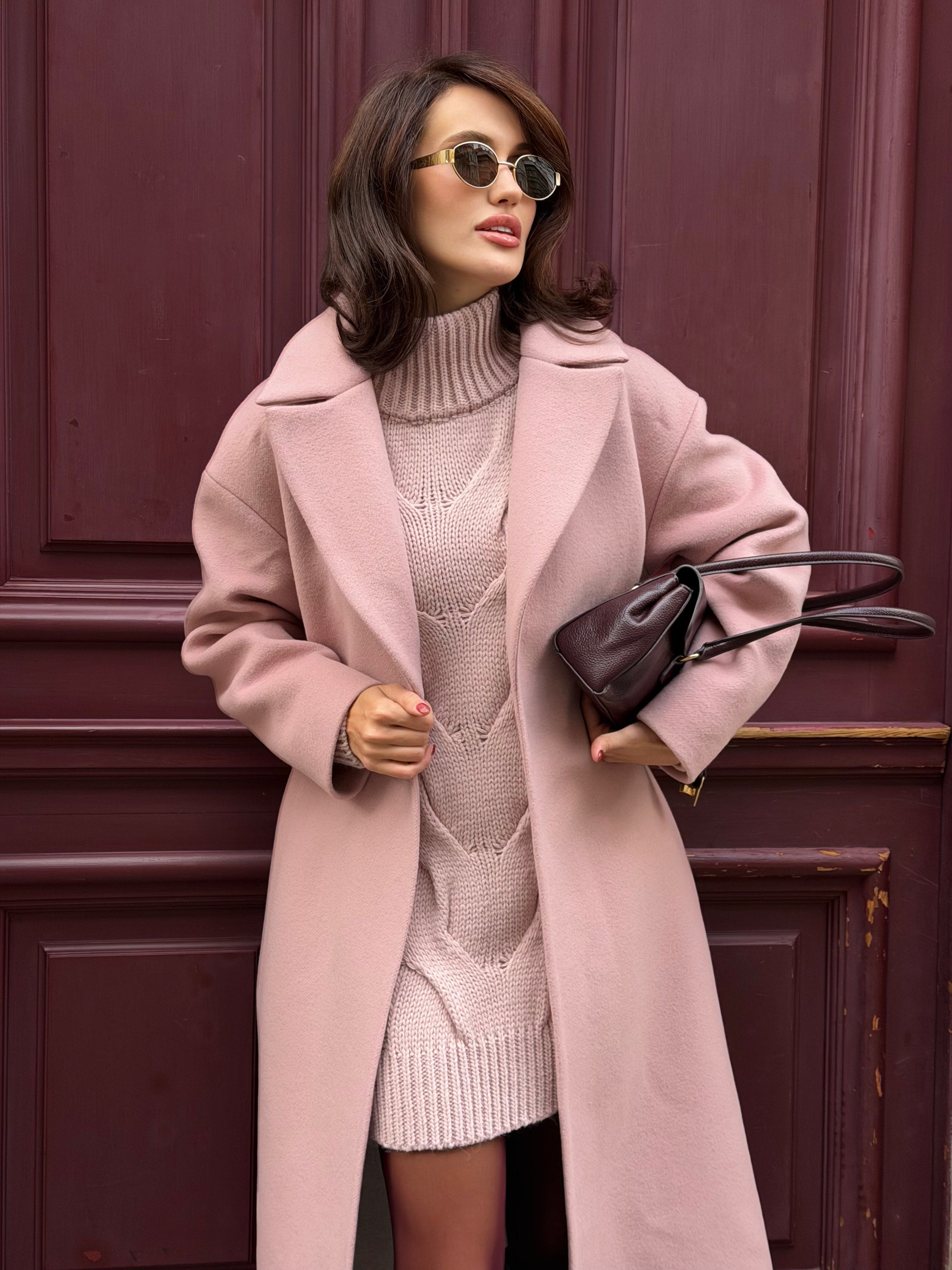 Kabát "Oversized" pale pink