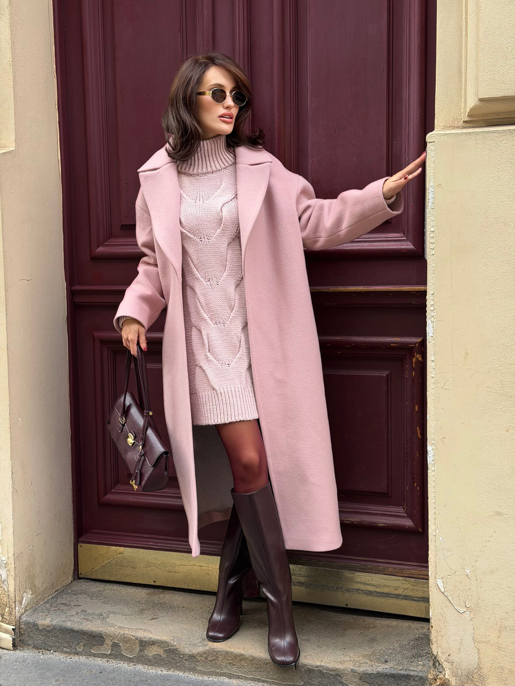 Kabát "Oversized" pale pink