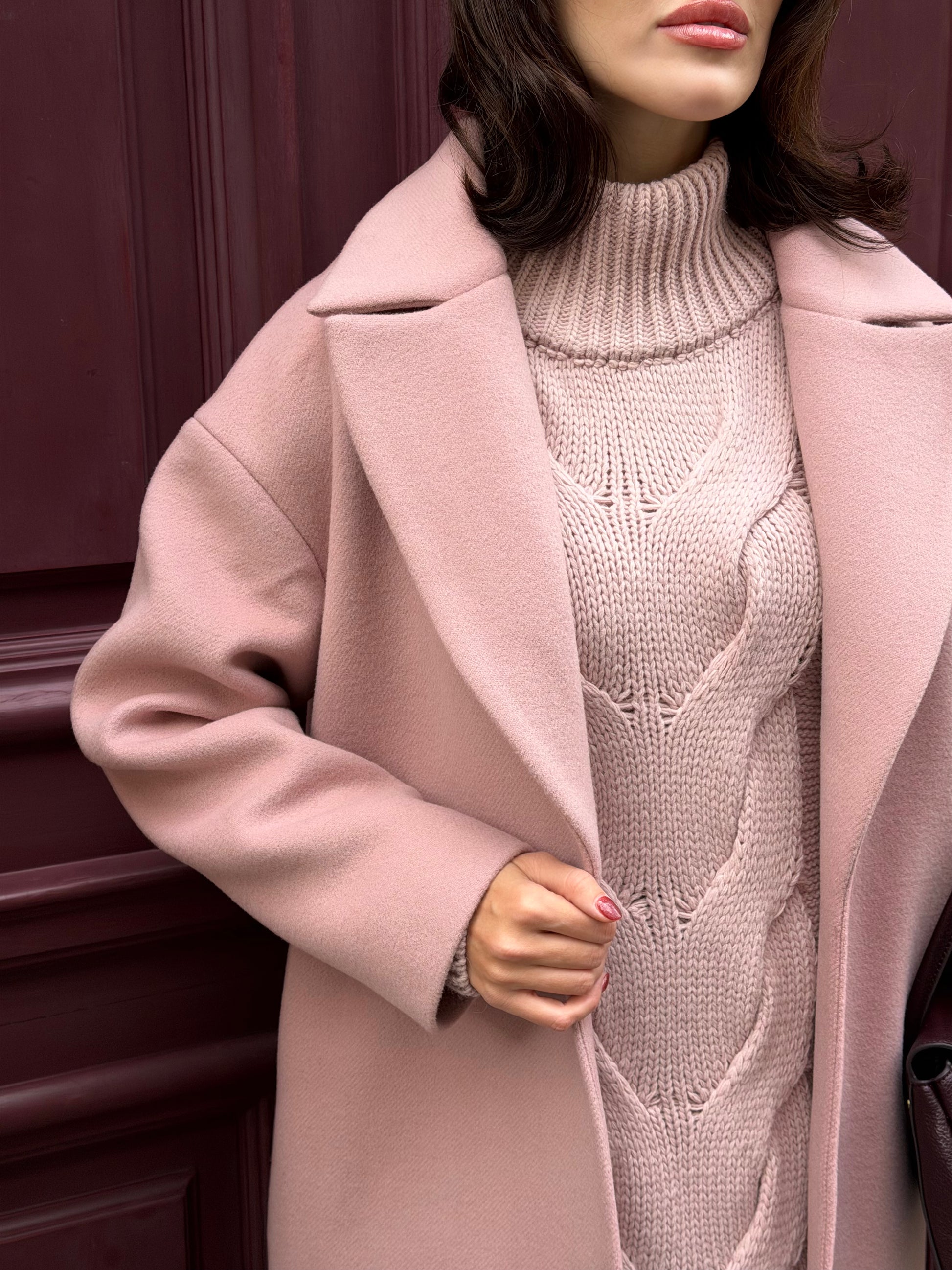Kabát "Oversized" pale pink